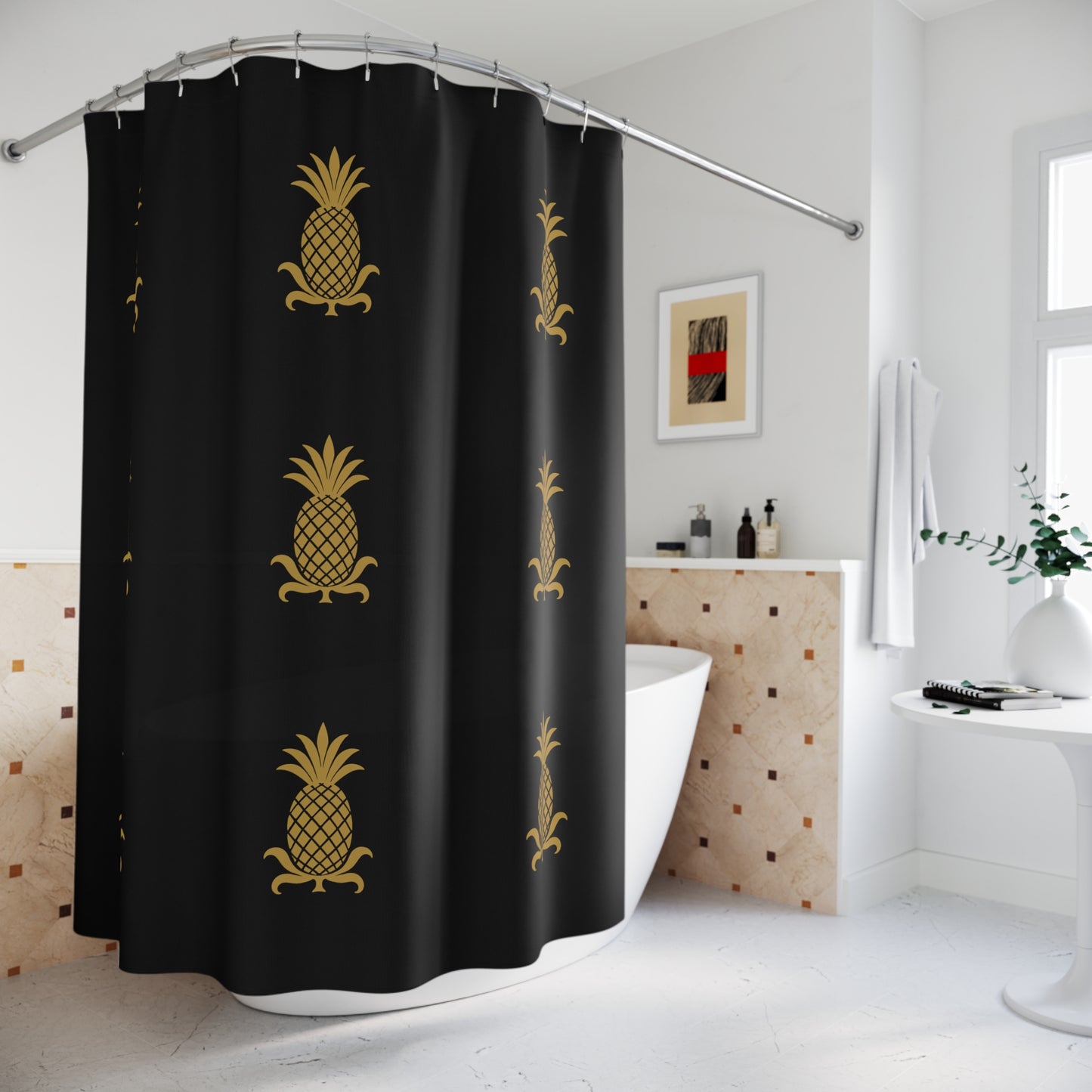 Tropical Pineapple Shower Curtain, Summer Vibes, Pineapple Lover's Essential