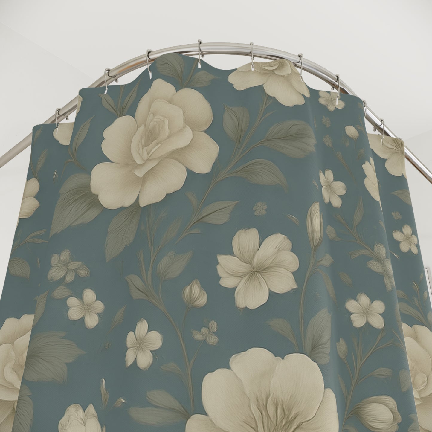 Vintage Floral Shower Curtain, Elegant Bathroom Decor, Cottagecore Home Accents, Rustic Wedding Gift, Spring Bathroom Makeover