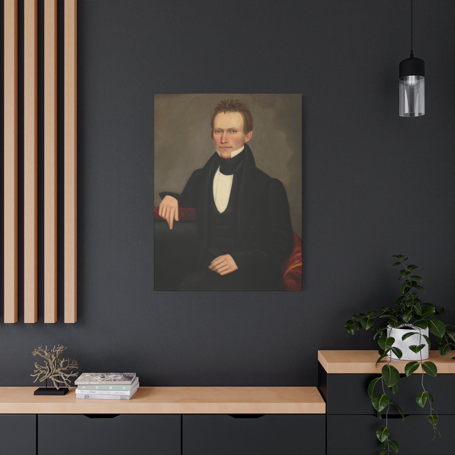 Early American Folk Art Man Classic Portrait Canvas Wall Art - Timeless Elegance for Home Decor
