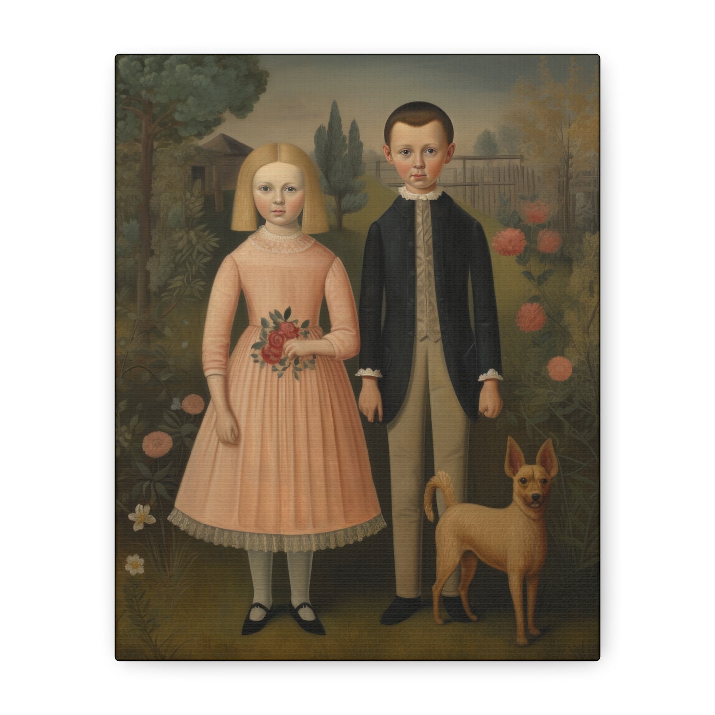 Whimsical Vintage Art Print - Matte Stretched Canvas Wall Decor