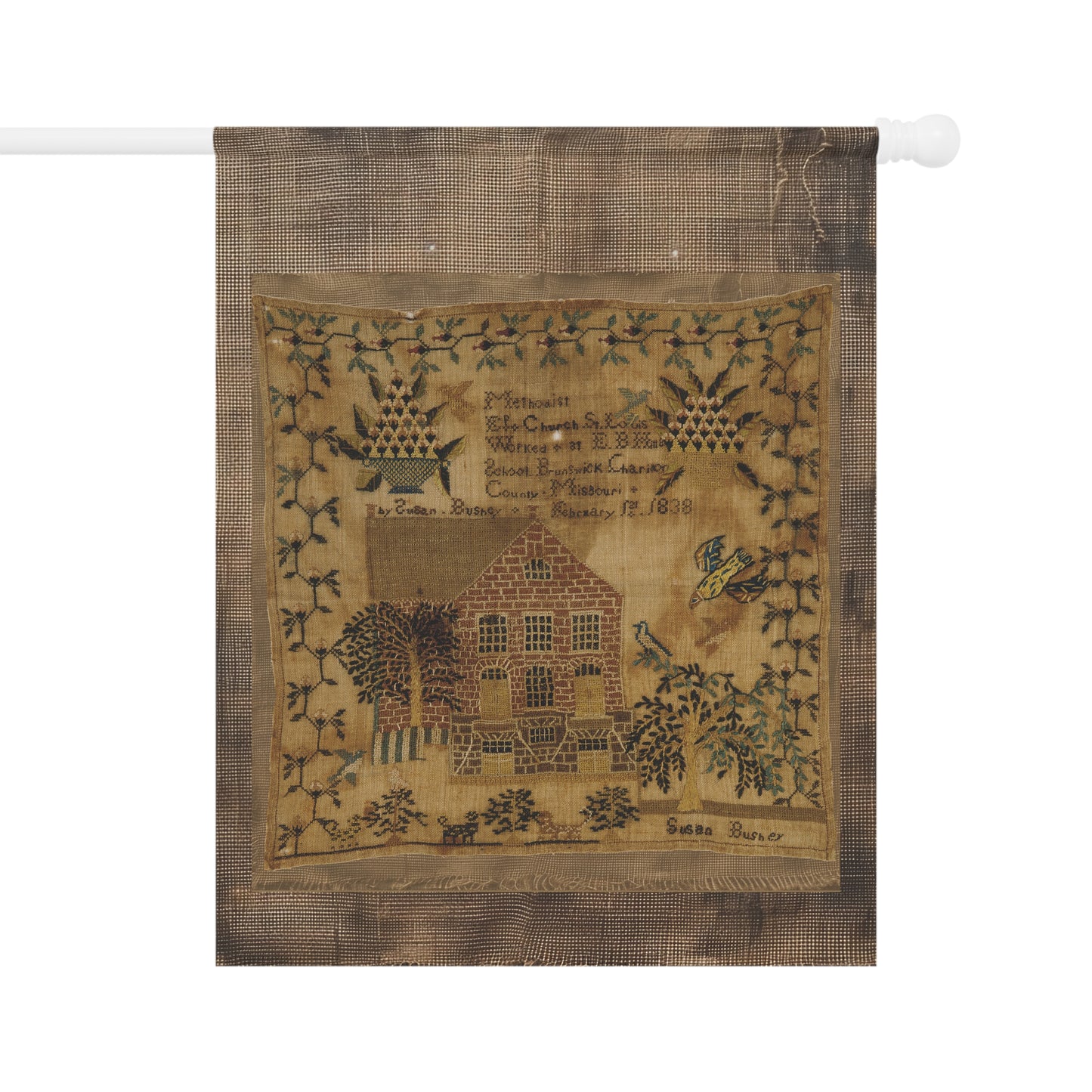 Gritty Prim Sampler Garden & House Banner