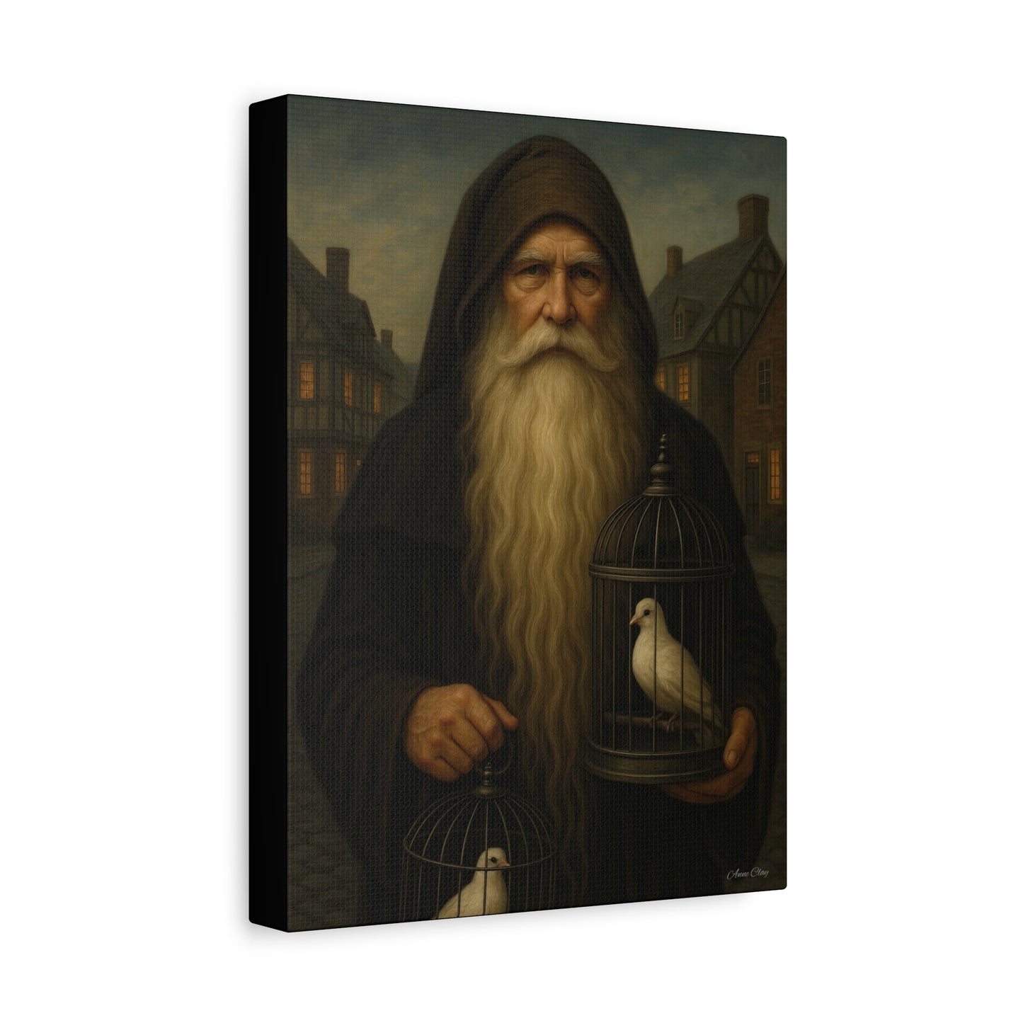 Peace Santa, Old World Colonial Wall Art Canvas, Large Print, Home Decor, Gift for Art Lovers, Christmas