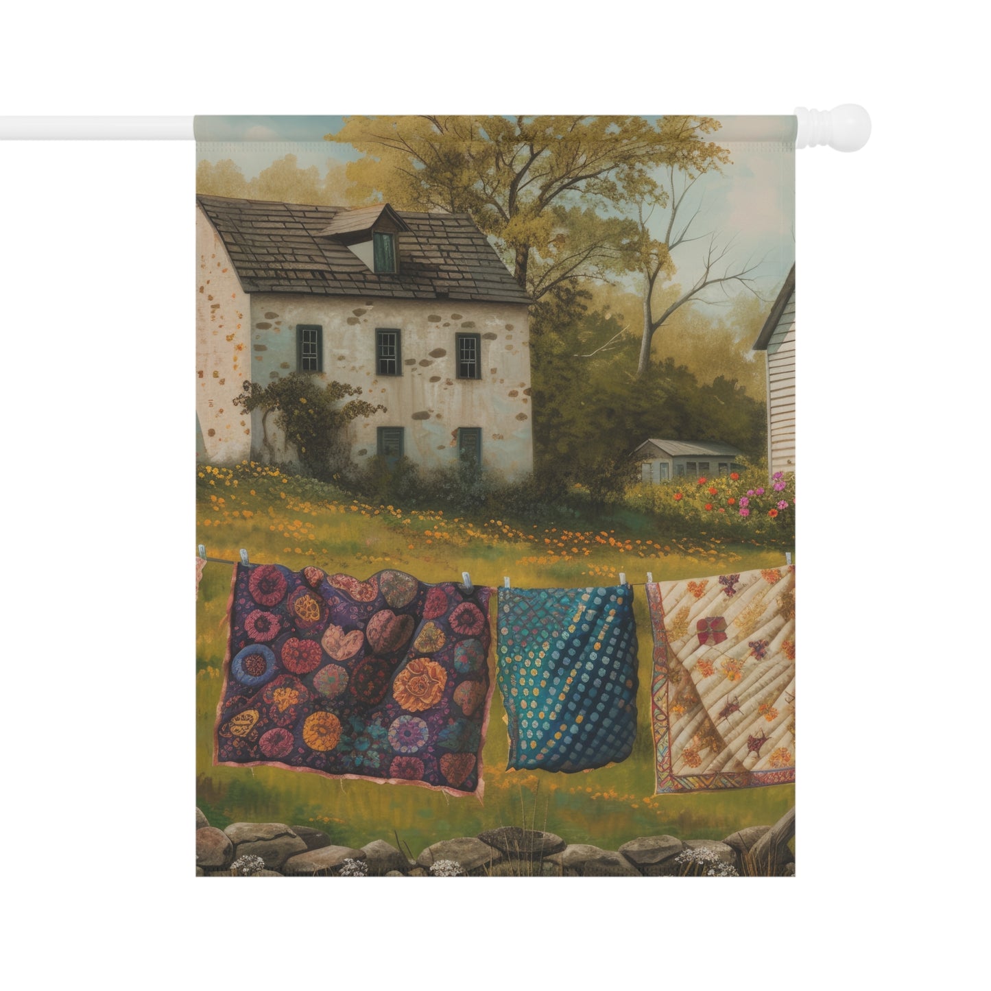 Quilt on a Split Fence Garden & House Banner