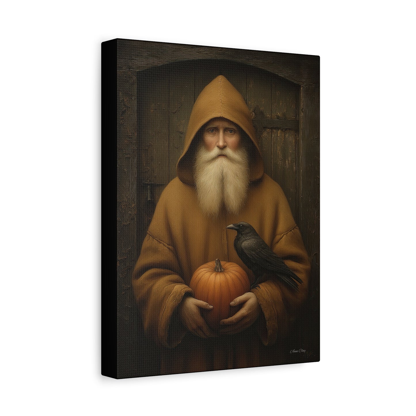 Mystical Fall Canvas Art, Pumpkin Decor, Autumn Wall Art, Halloween Home Decor, Spiritual Artwork, Living Room Decoration