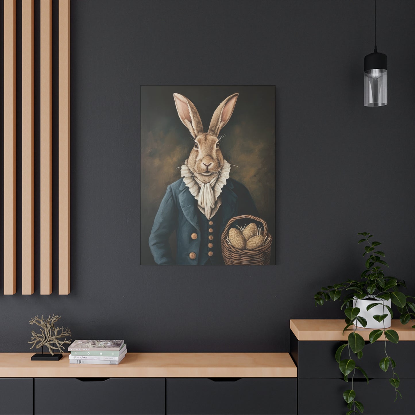 Whimsical Rabbit Canvas Art - Easter Decor - Anne Clay