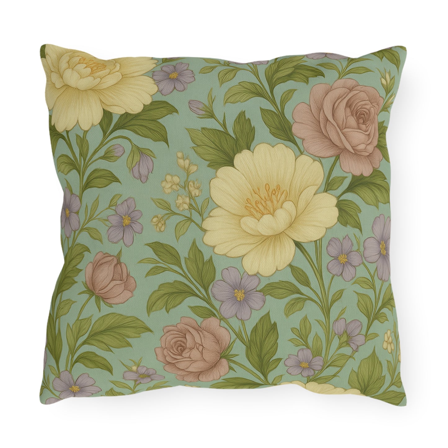 Botanical Outdoor Pillows, Floral Patio Decor, Garden Cushions, Shabby Chic Throw, Summer Home Accents