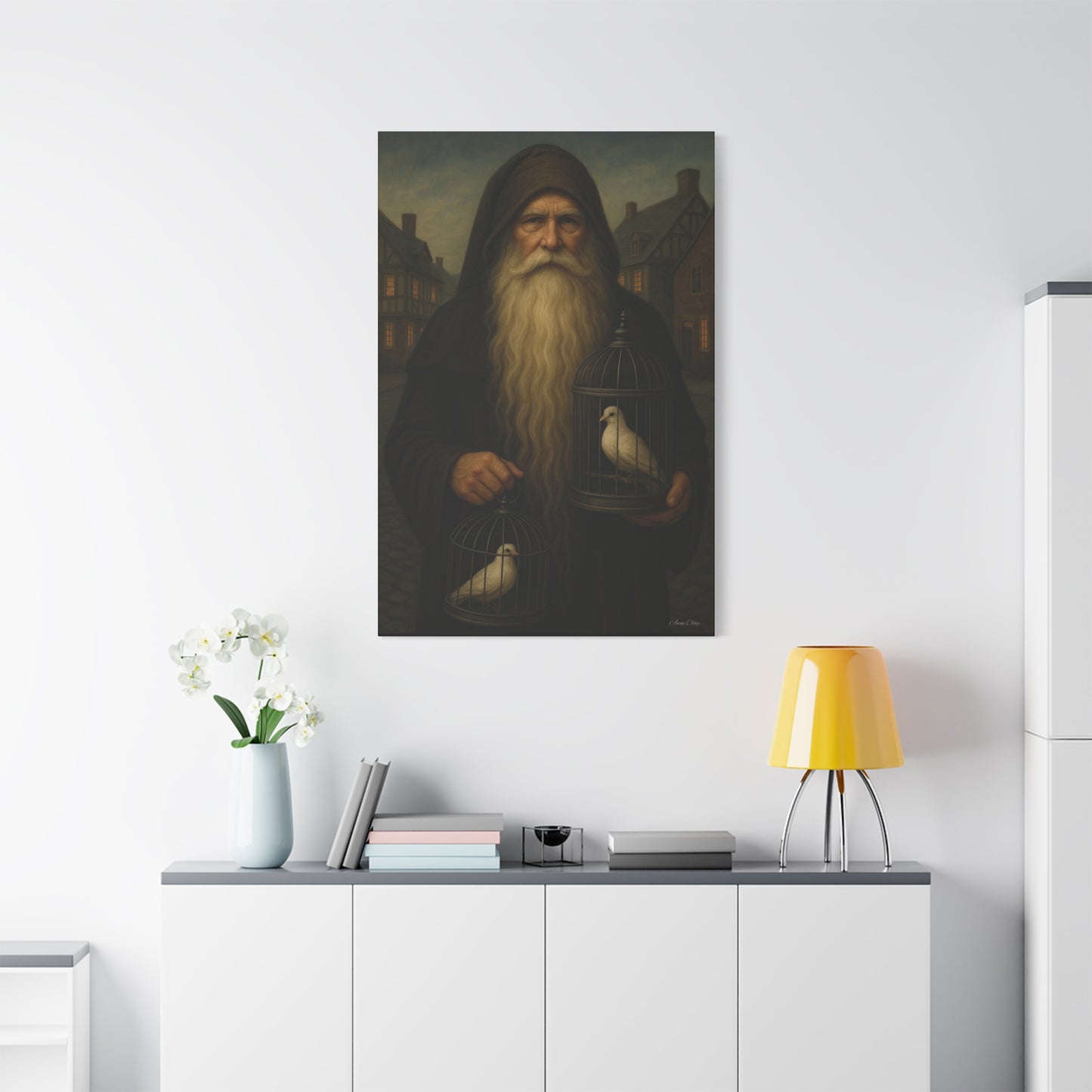 Peace Santa, Old World Colonial Wall Art Canvas, Large Print, Home Decor, Gift for Art Lovers, Christmas