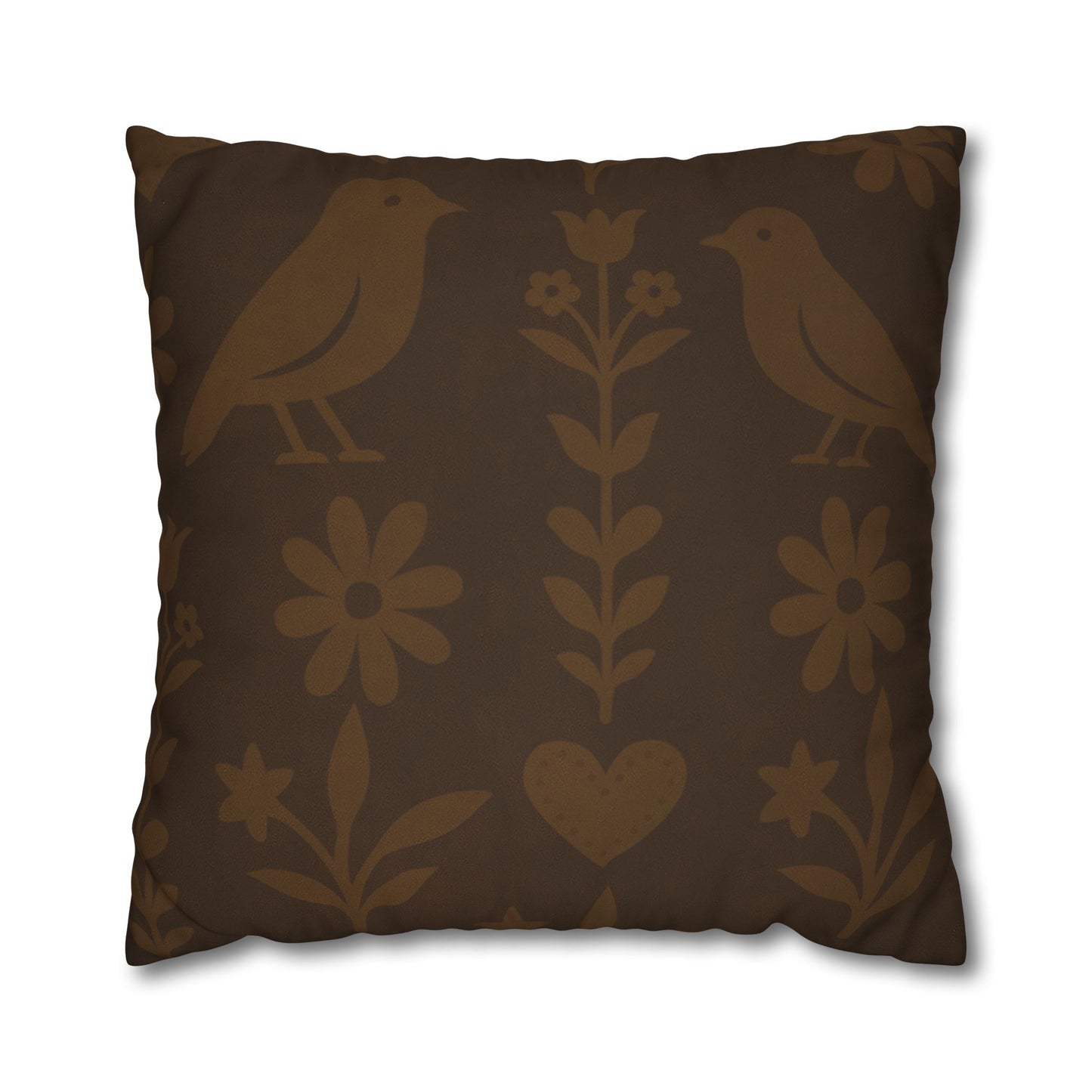 Bohemian Bird Pattern Pillowcase - Cozy Home Decor, Vintage Accent, Gift for Bird Lovers, Rustic Living Room, Nature Inspired