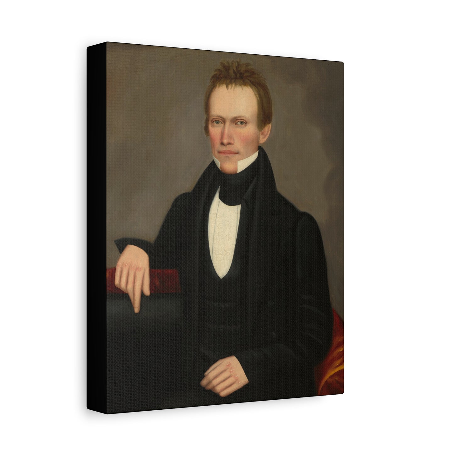 Early American Folk Art Man Classic Portrait Canvas Wall Art - Timeless Elegance for Home Decor