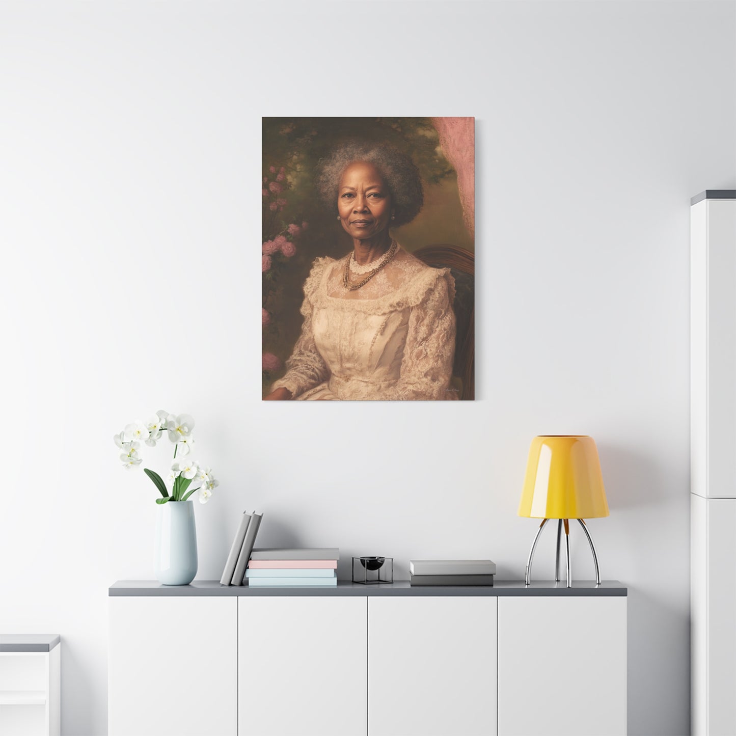 Elegant Canvas Wall Art, Vintage Portrait, Home Decor, Gift for Art Lovers, Bohemian Style, Heritage Art