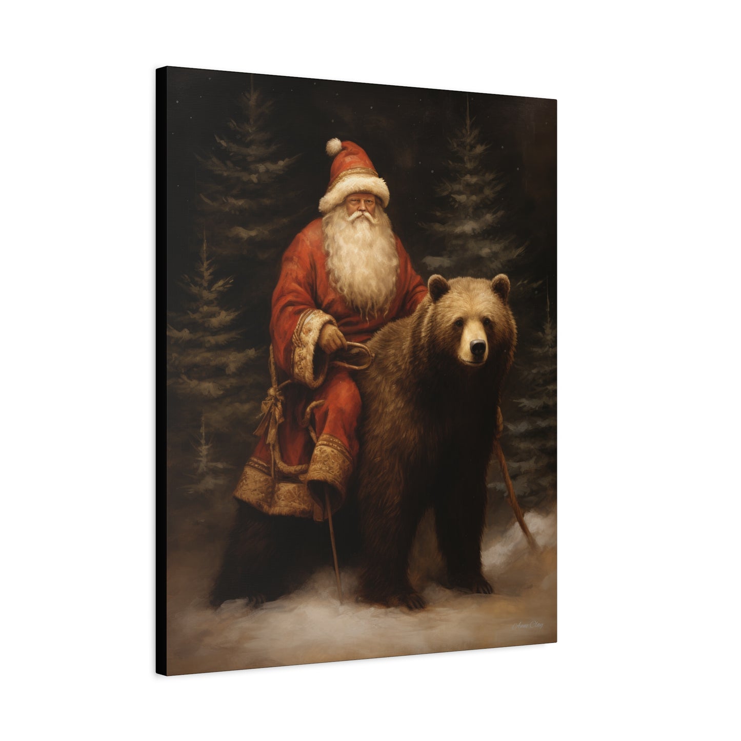 Northwoods Santa Matte Canvas, Stretched, 1.25"