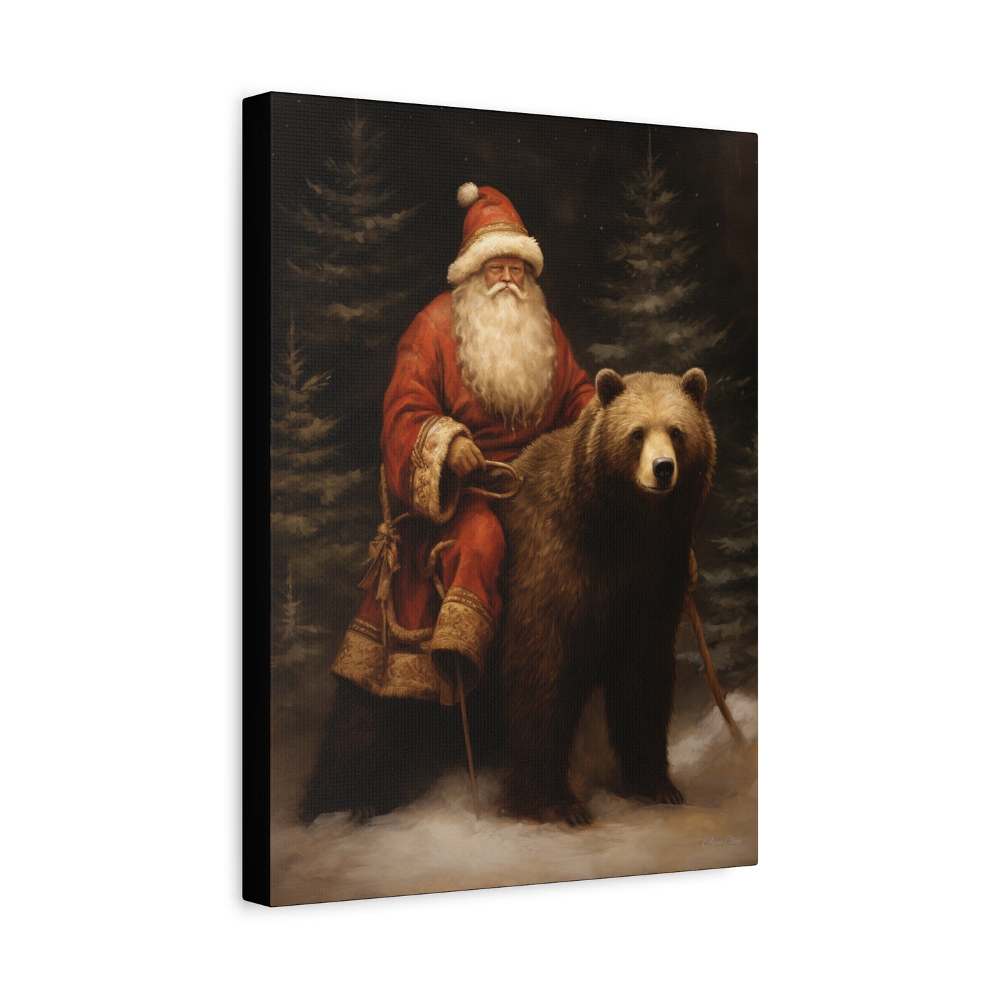 Northwoods Santa Matte Canvas, Stretched, 1.25"