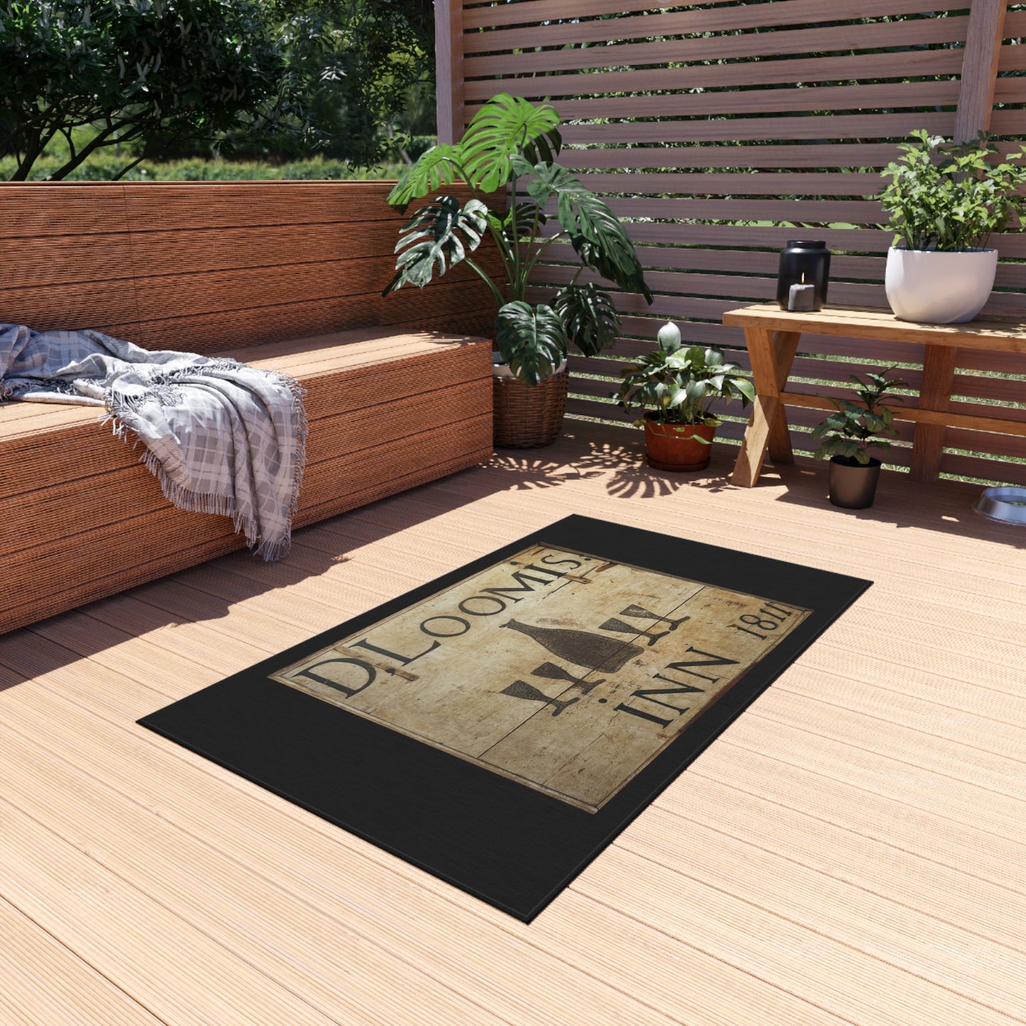 Vintage-Inspired Outdoor Rug for Patios and Decks