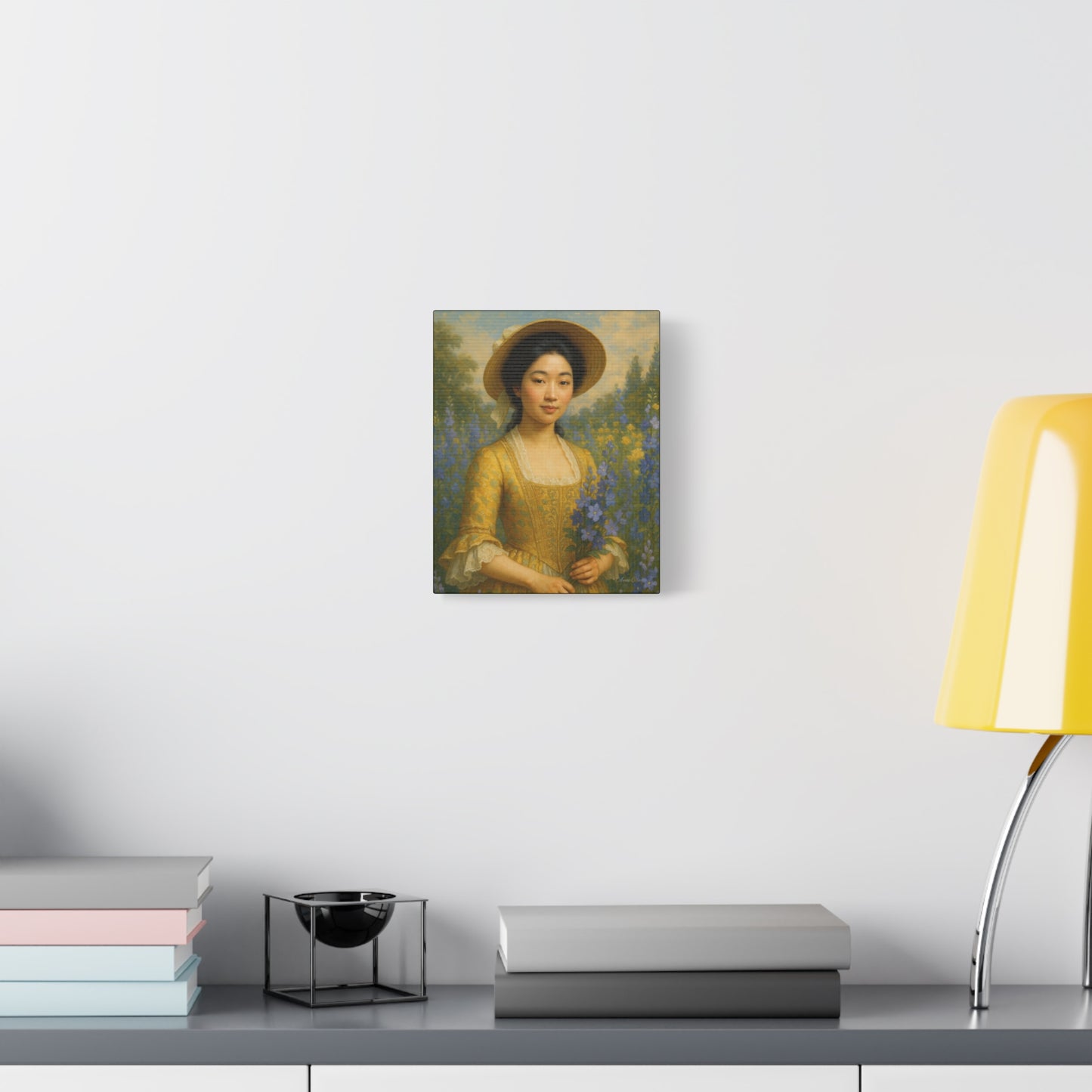 Floral Portrait Canvas, Vintage Art Print, Elegant Home Decor, Gift for Art Lovers, Wall Art for Living Room