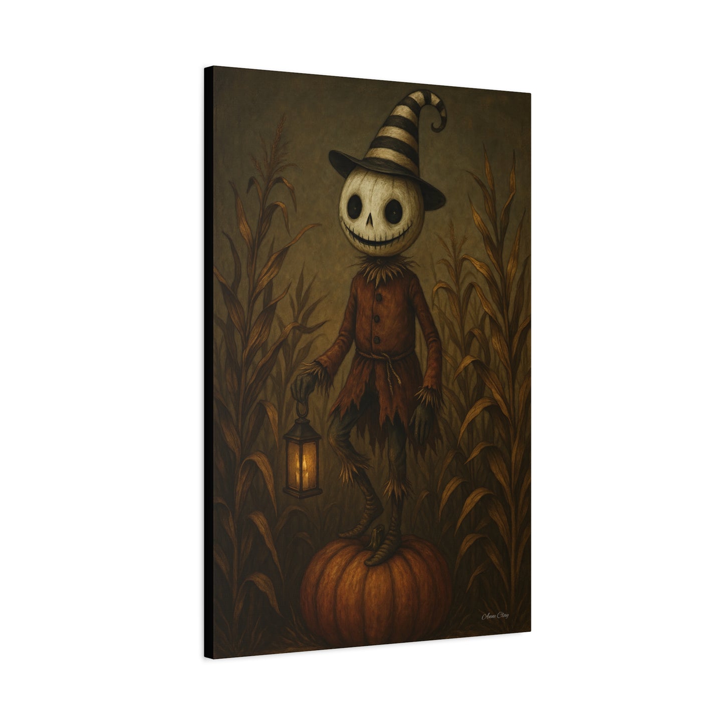 Halloween Scarecrow Art Print, Spooky Home Decor, Fall Wall Artwork, Perfect for Halloween, Witchy Vibes, Gift for Halloween Lovers