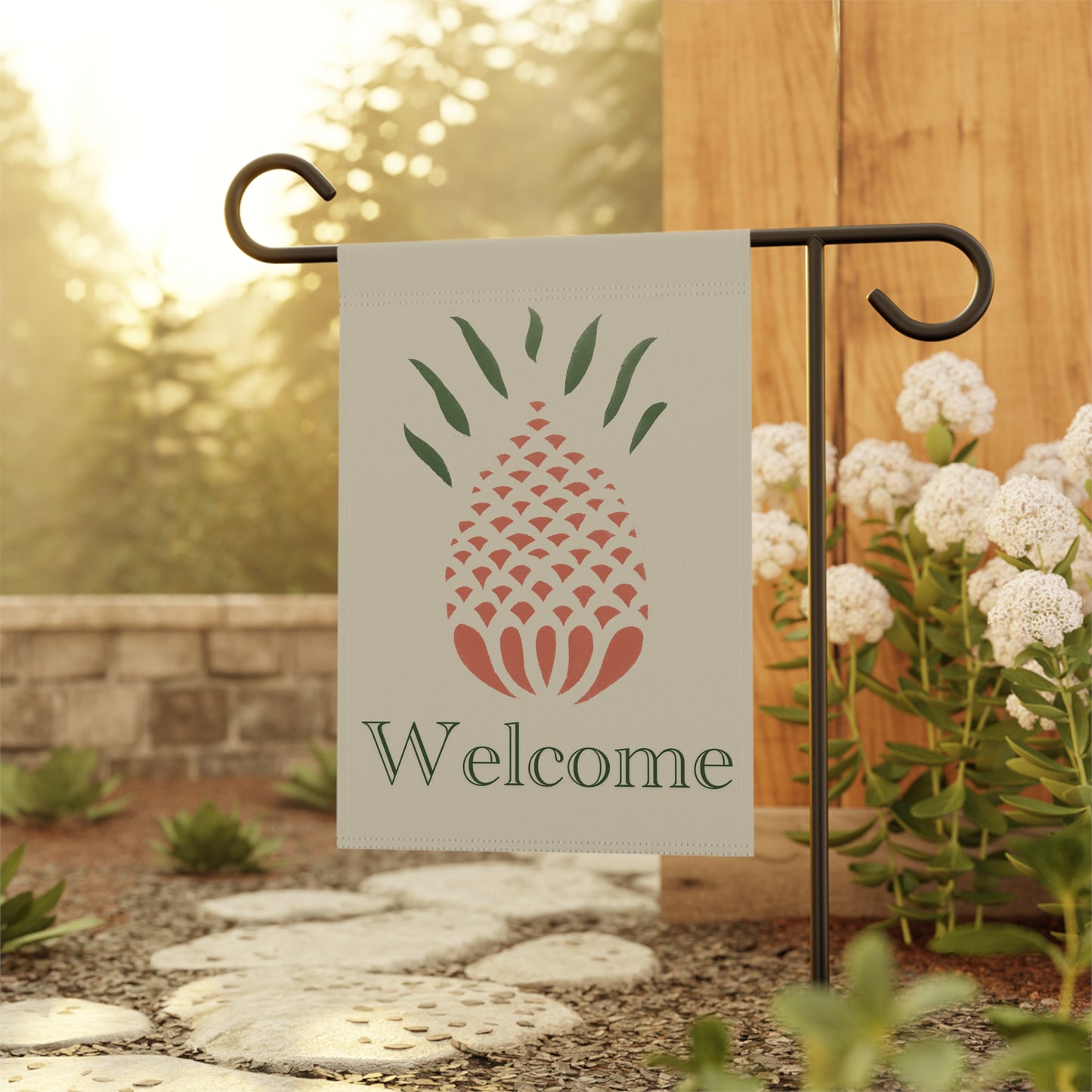 Stencil Pineapple Welcome Sign Garden & House Banner