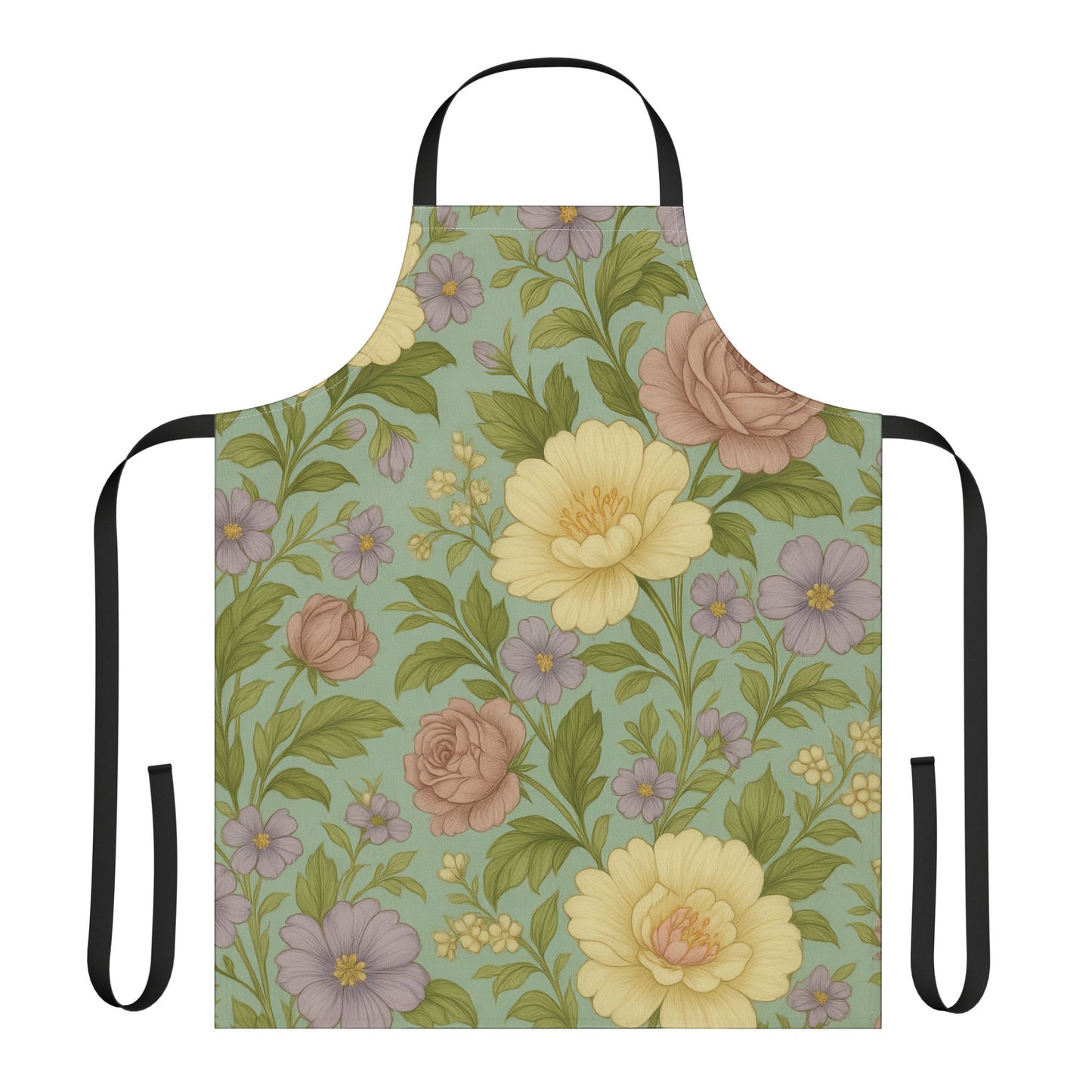 Floral Cooking Apron, Colorful Kitchen Gift, Elegant Chef Apron, Cute Floral Design, Perfect for Baking and Cooking, Mother's Day Gift