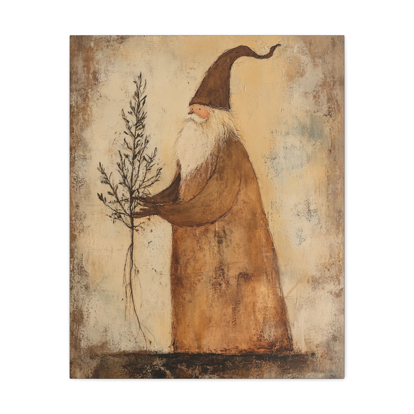 Grungy Earth Santa Matte Canvas, Stretched, 1.25"