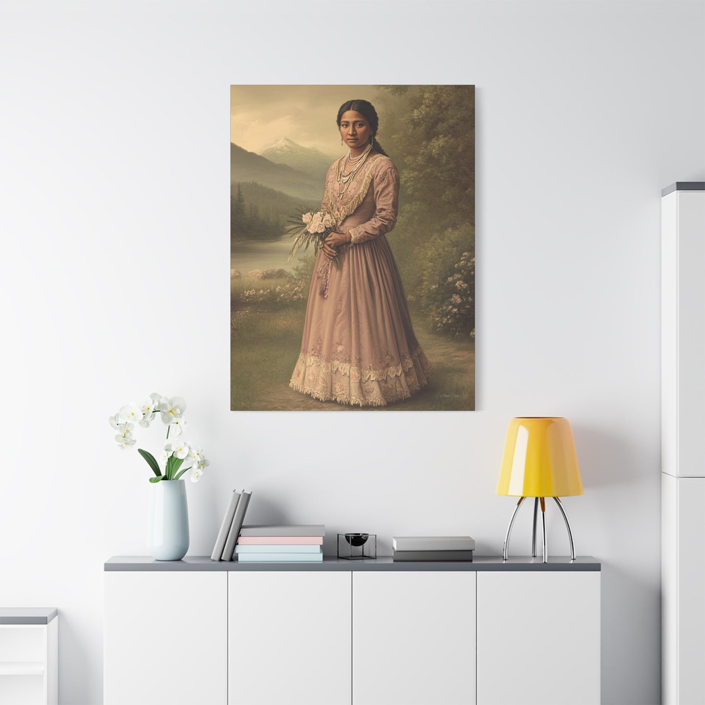 Artistic Stretched Canvas Print: Vintage Portrait, Home Decor, Wall Art, Gift for Art Lovers, Boho Decoration, Unique Gift