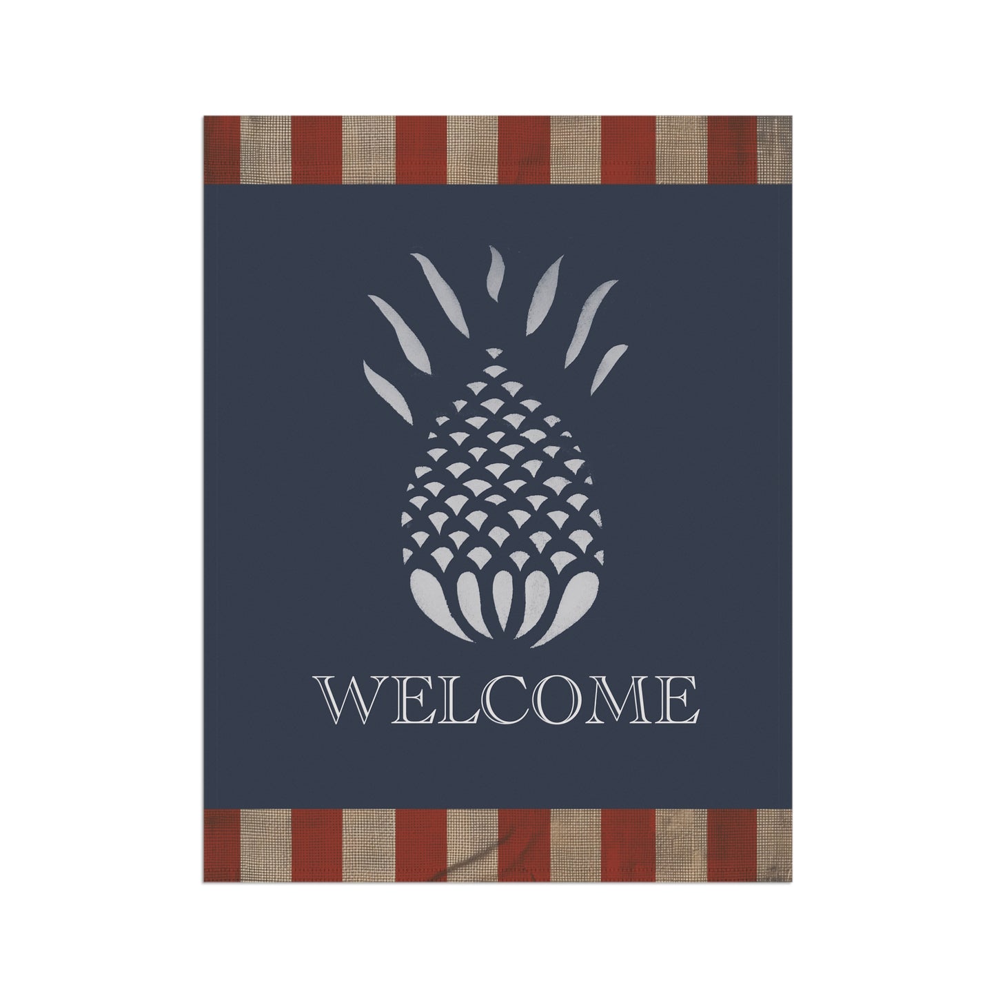 Red, White and Blue Welcome Pineapple Garden Flag Garden & House Banner