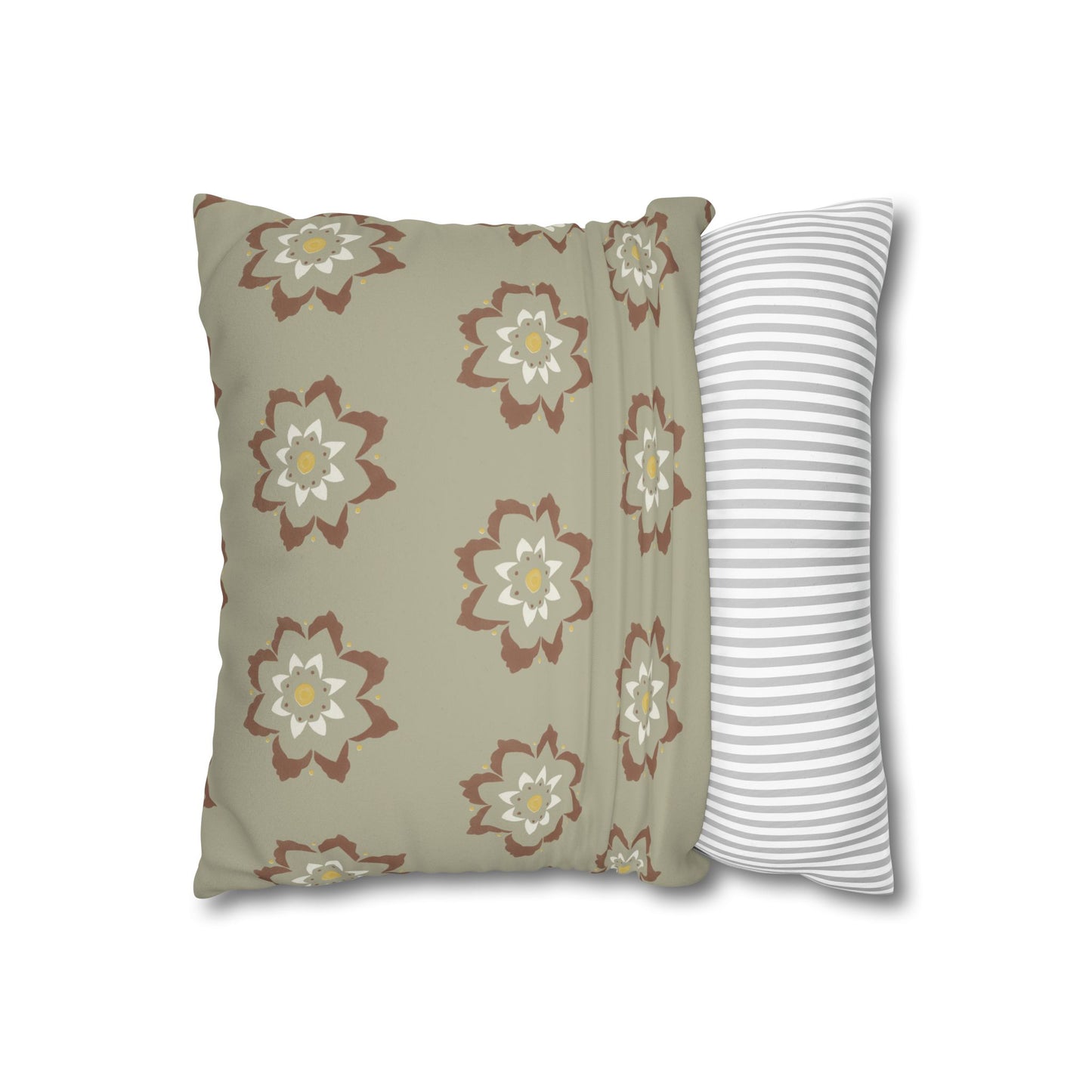 Fantasy Collection Medium Pattern Taupe Faux Suede Square Pillowcase