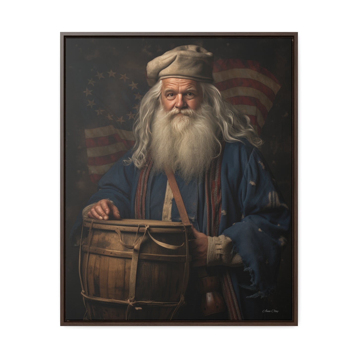 Framed Americana Santa Gallery Canvas Wraps, Vertical Frame