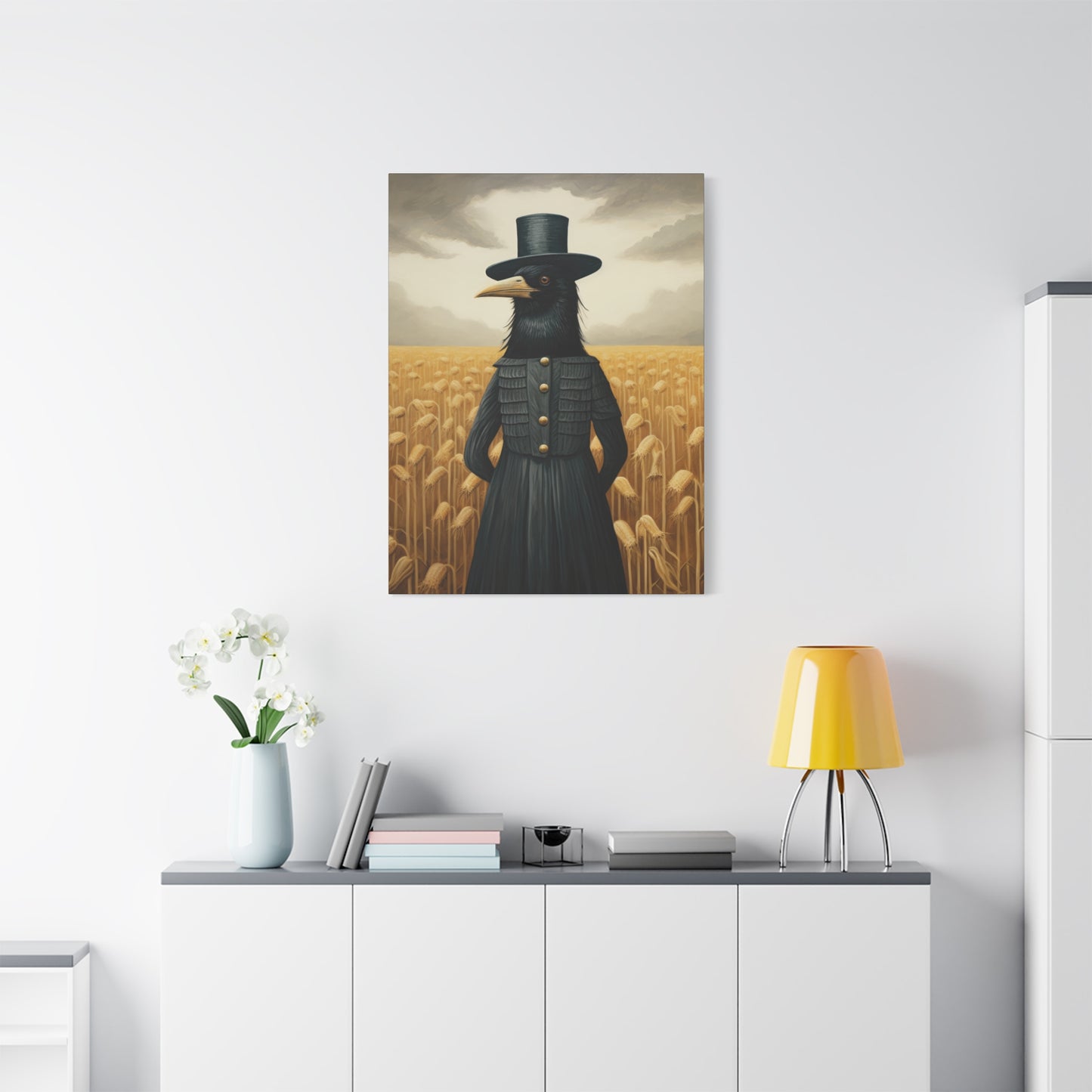 Proper Crow Mysterious Crow Art Canvas - Stretched Matte Wall Decor