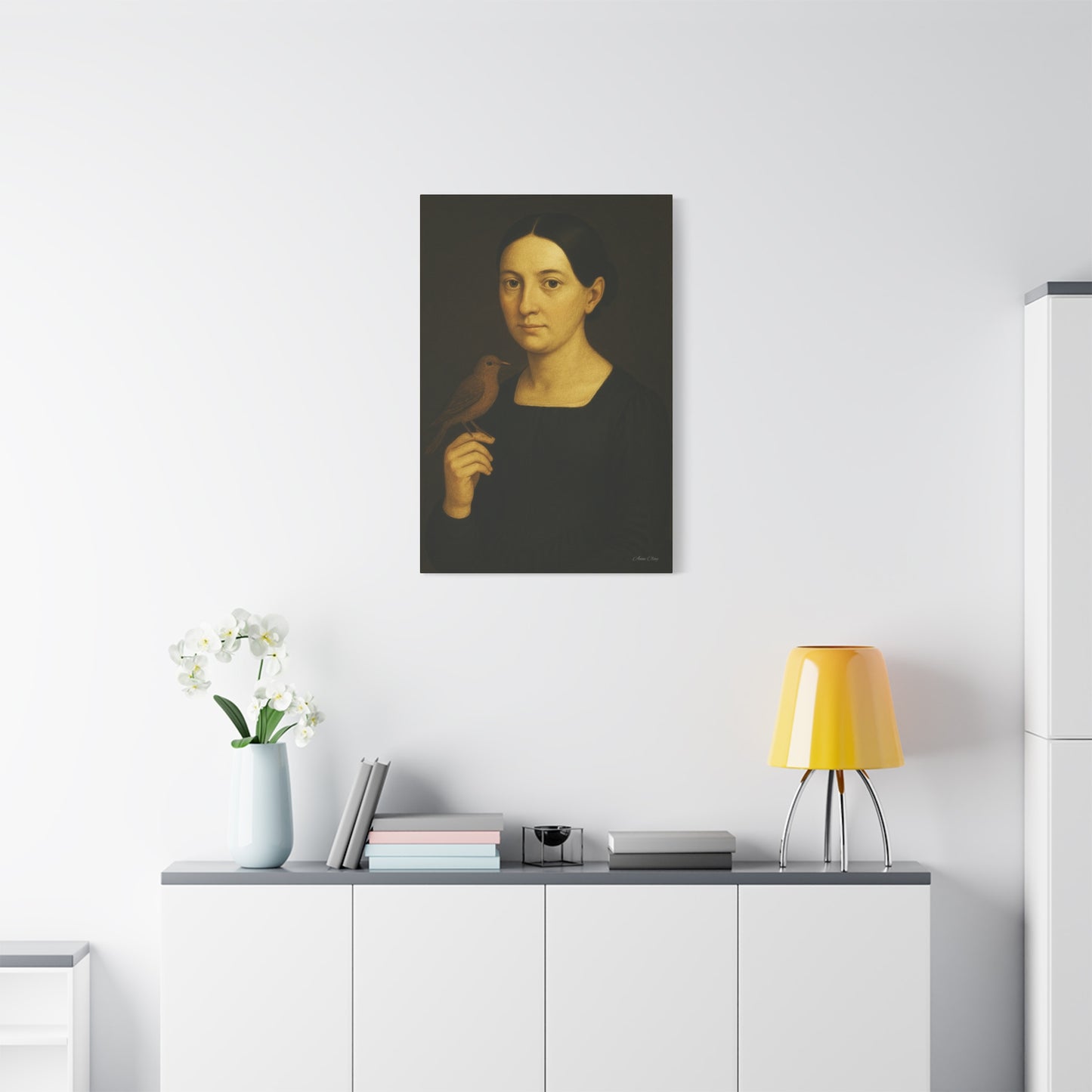 Elegant Bird Portrait Canvas Print, Wall Art, Home Decor, Vintage Art, Gift for Art Lovers, Minimalist Wall Decor
