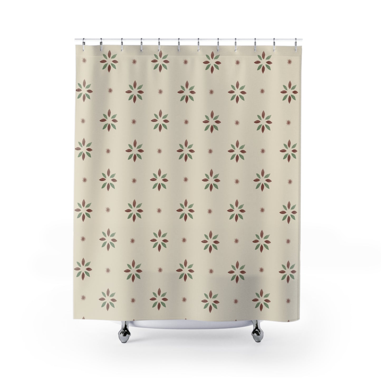Boho Floral Shower Curtain - Earthy Pattern for Relaxing Bathrooms
