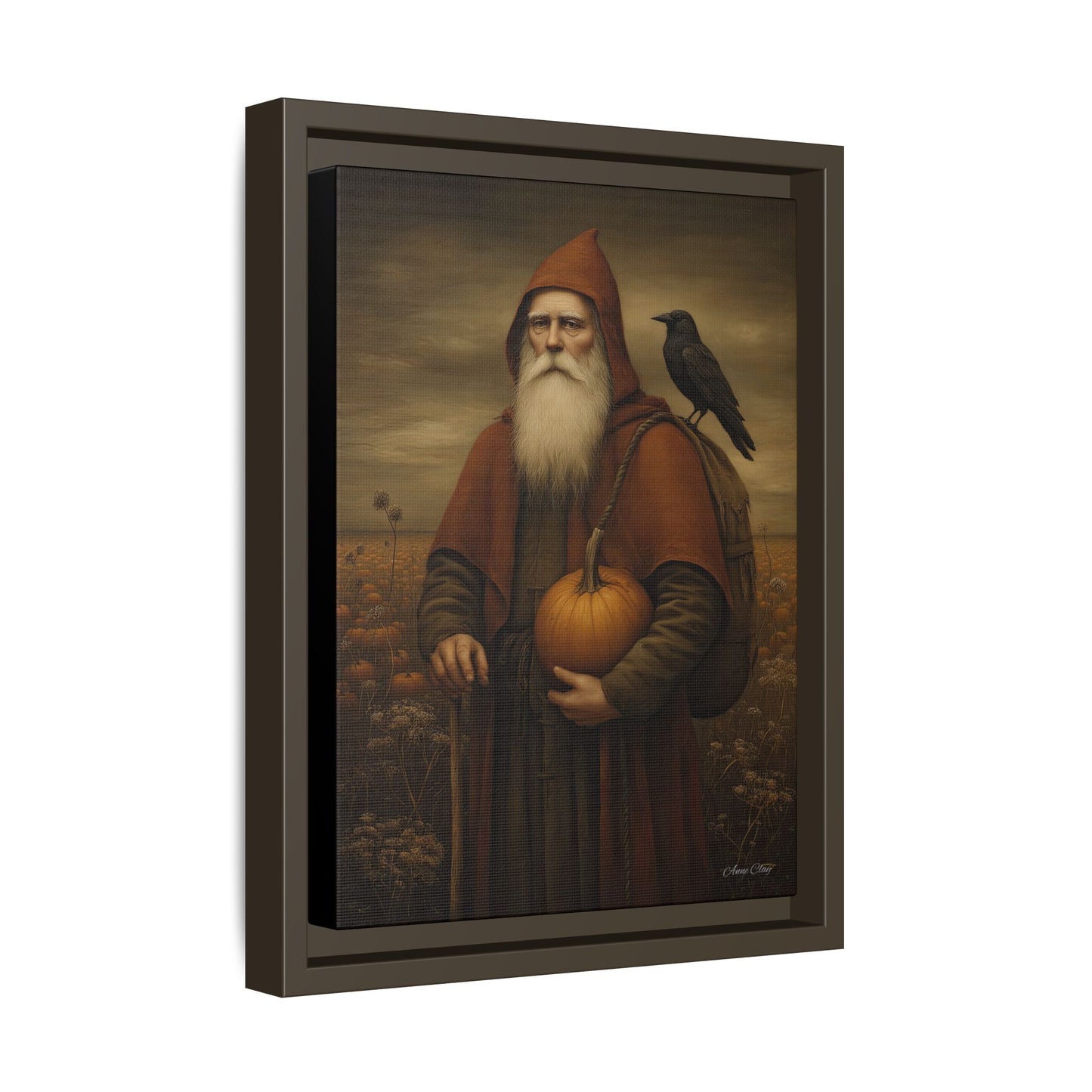 Framed Autumn Canvas Art, Fall Decor for Home, Harvest Wall Art, Thanksgiving Gift, Rustic Nature Painting