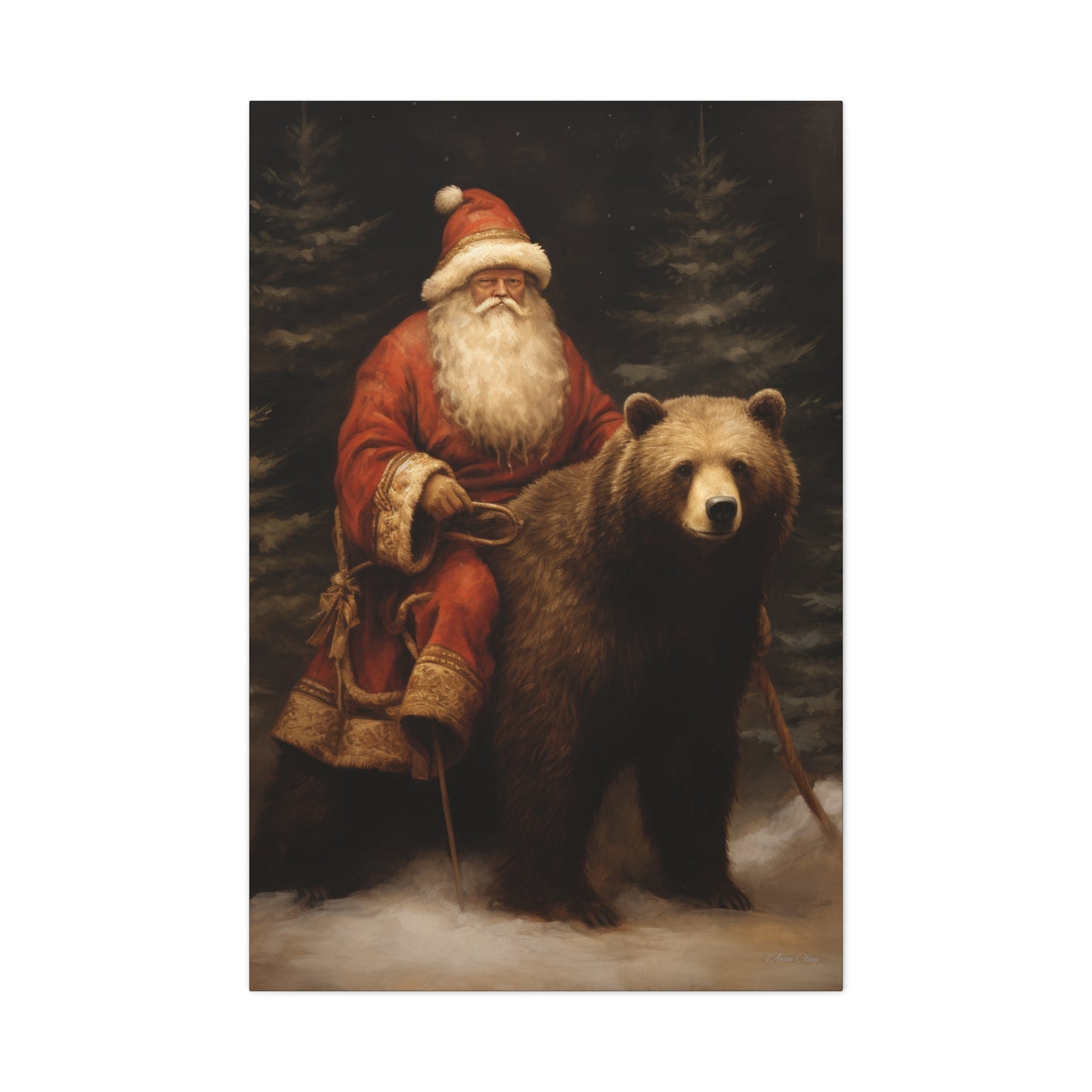 Northwoods Santa Matte Canvas, Stretched, 1.25"