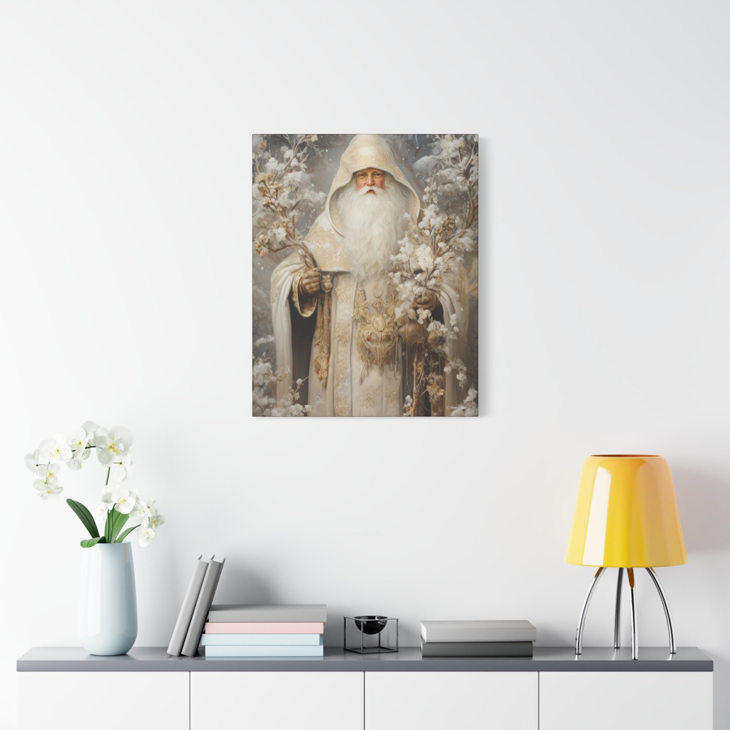 Winter White Santa Matte Canvas, Stretched, 1.25"