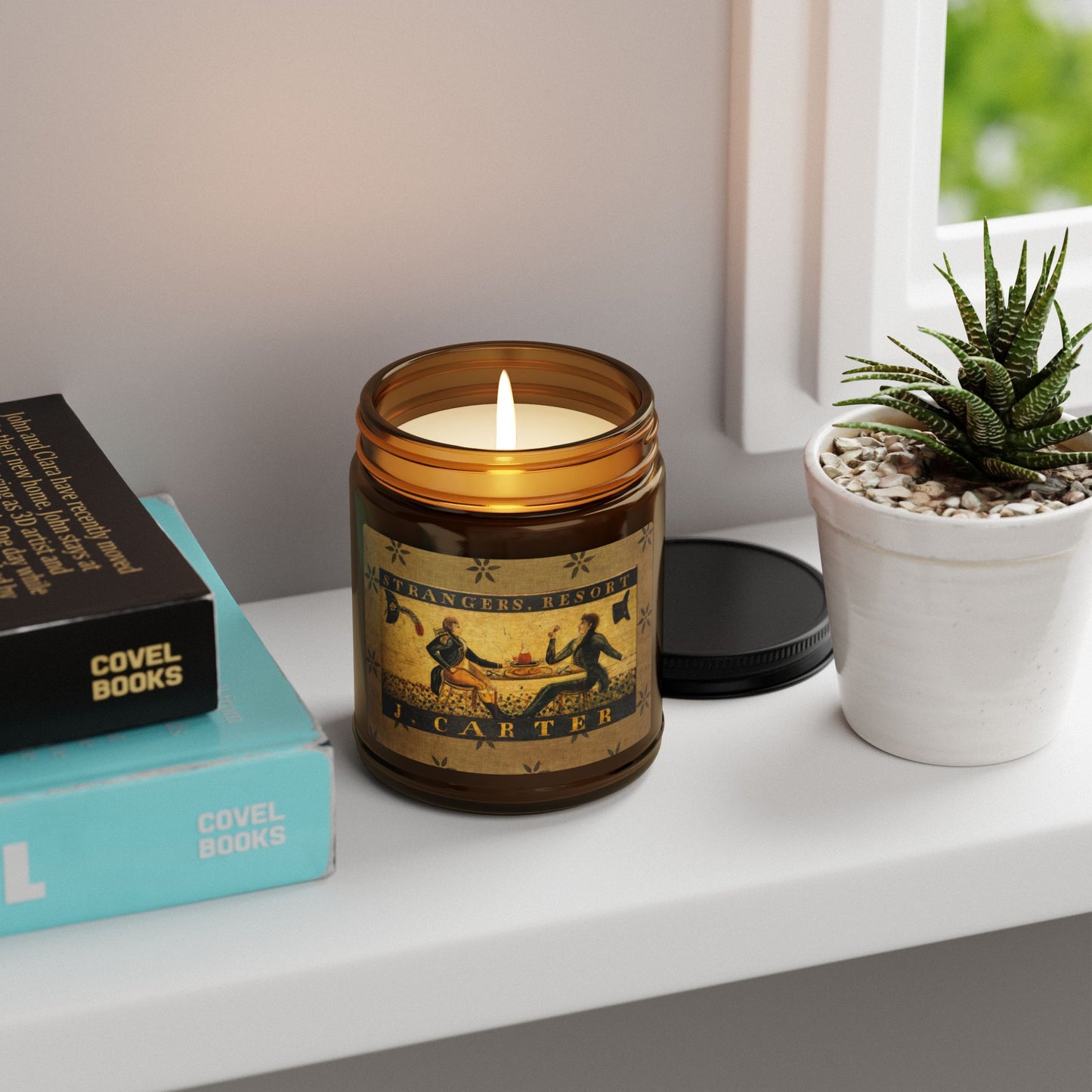 Stranger's Resort Tavern Sign Scented Soy Candle (Multi-Size, Amber Jar)