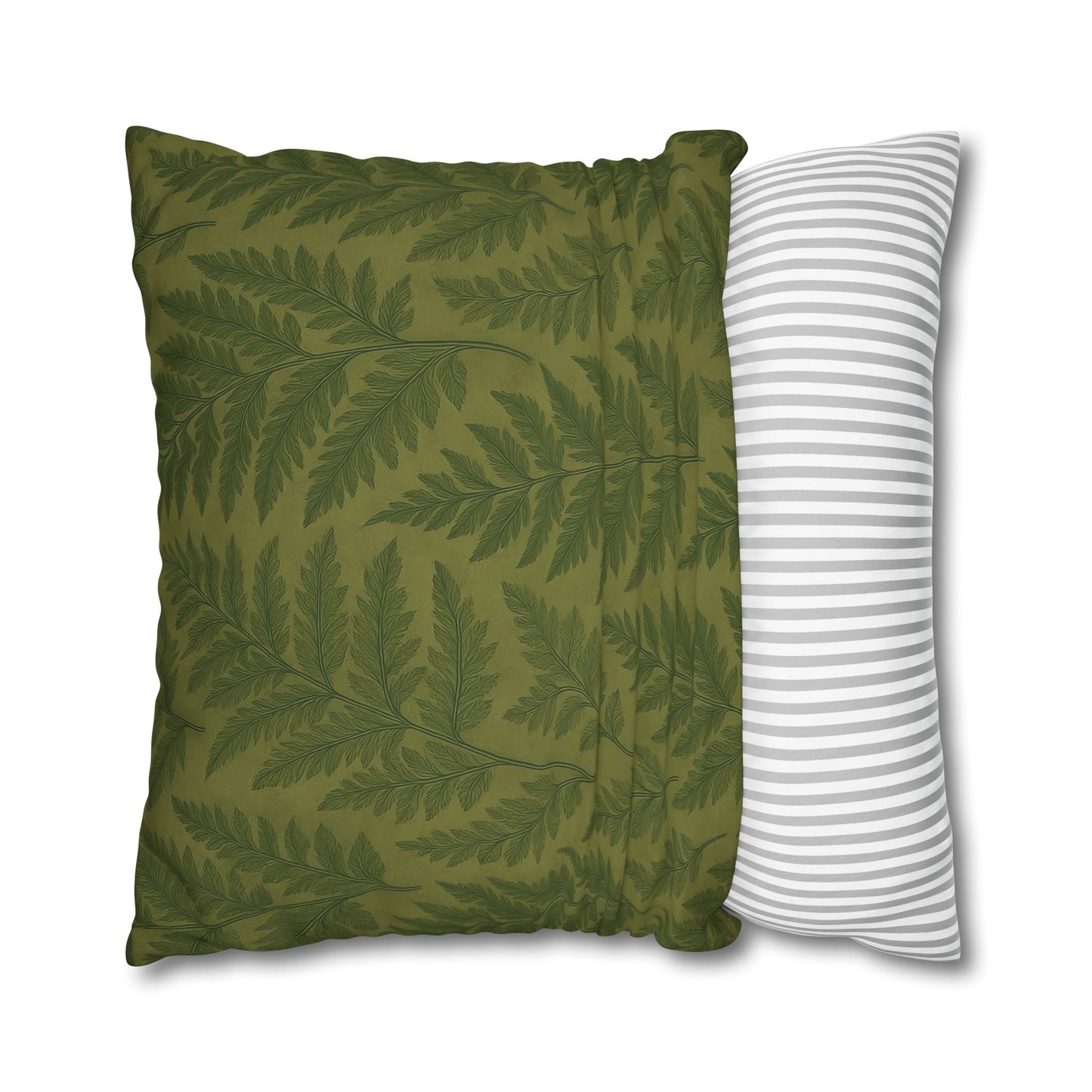 Fern Pattern Nature-Inspired Accent, Green Leaf Pillowcase, Gifts for Plant Lovers