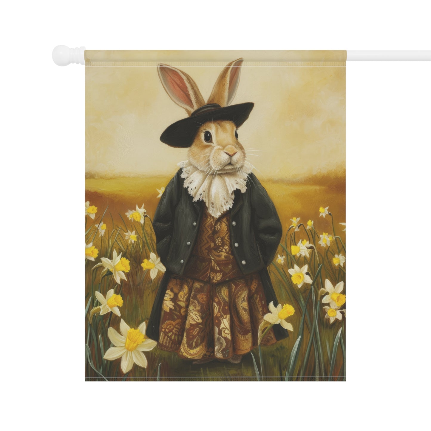 Whimsical Rabbit Garden Banner - Spring Decor