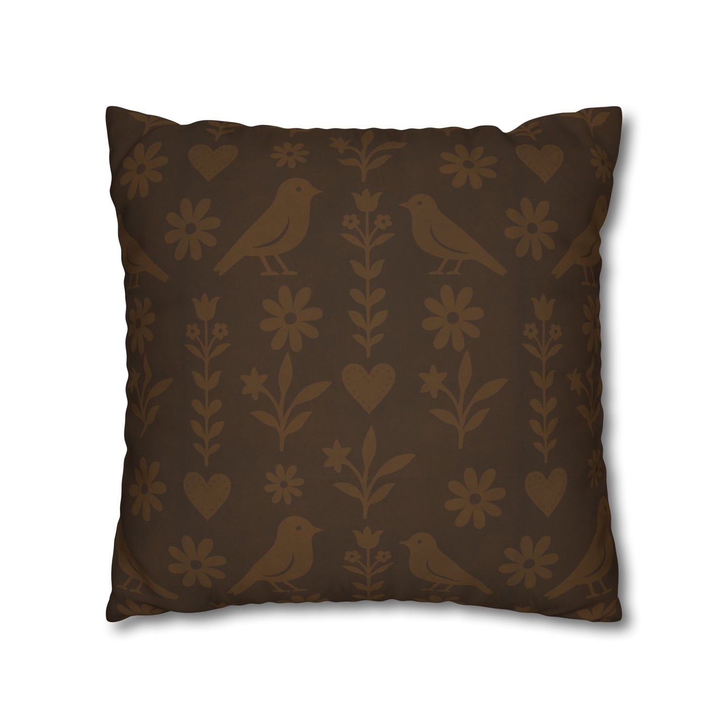 Bohemian Bird Pattern Pillowcase - Cozy Home Decor, Vintage Accent, Gift for Bird Lovers, Rustic Living Room, Nature Inspired