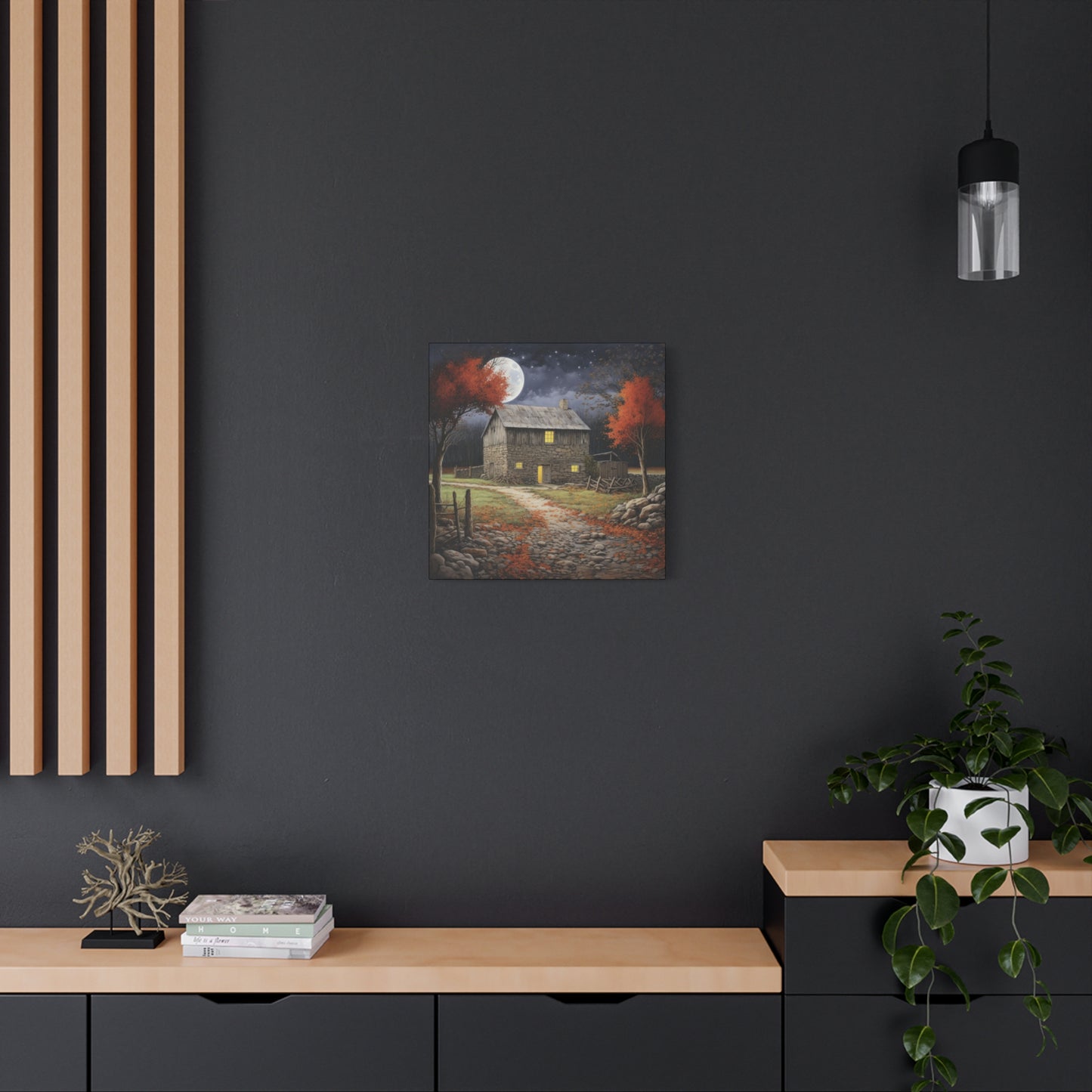 Rustic Cabin Art Print, Home Decor, Autumn Wall Art, Cozy Living Room Decor, Gift for Nature Lovers, Fall Decor