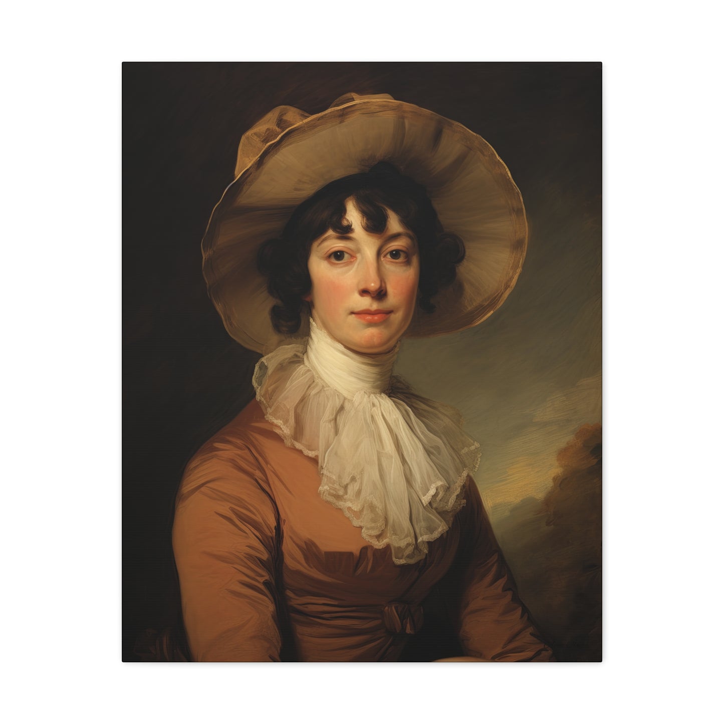 Miss Jane Early American Portrait Classic Portrait Matte Canvas Wall Art - Elegant Home Decor