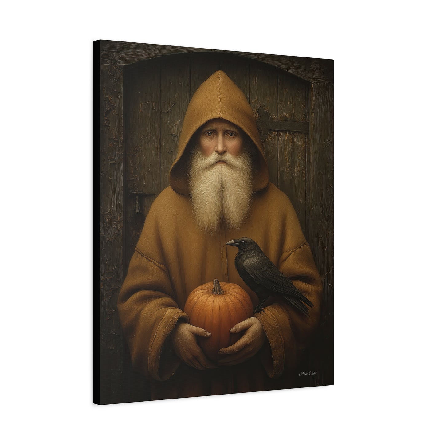Mystical Fall Canvas Art, Pumpkin Decor, Autumn Wall Art, Halloween Home Decor, Spiritual Artwork, Living Room Decoration