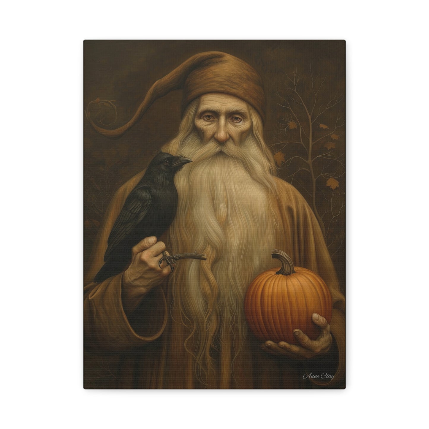 Mystical Harvest Canvas Art, Autumn Decor, Halloween Wall Art, Rustic Home Decoration, Gift for Nature Lovers