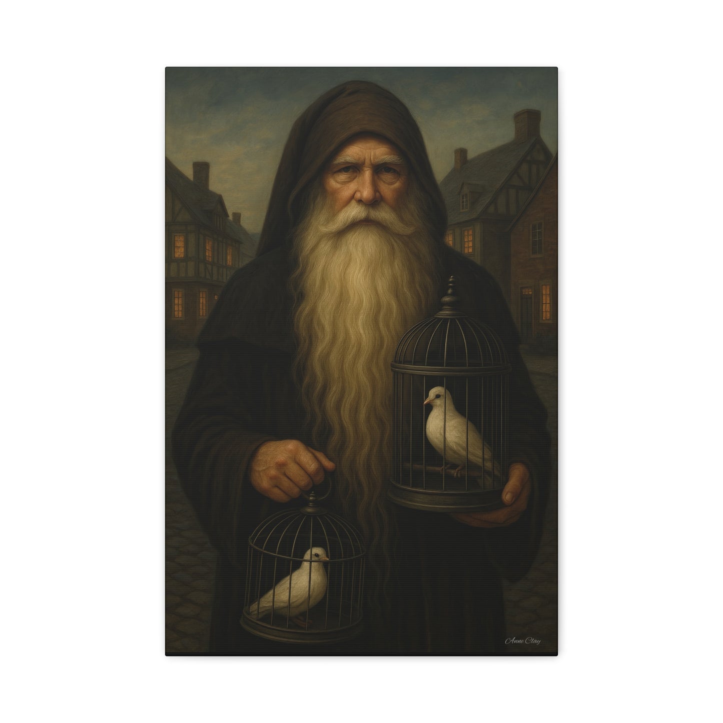 Peace Santa, Old World Colonial Wall Art Canvas, Large Print, Home Decor, Gift for Art Lovers, Christmas