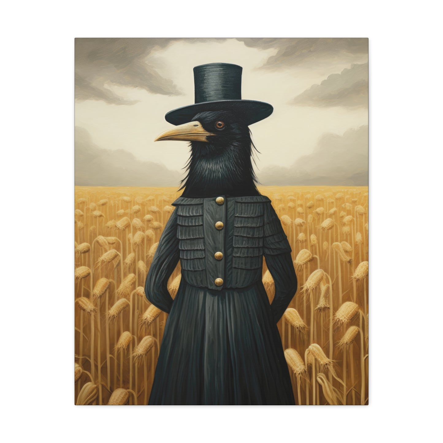 Proper Crow Mysterious Crow Art Canvas - Stretched Matte Wall Decor