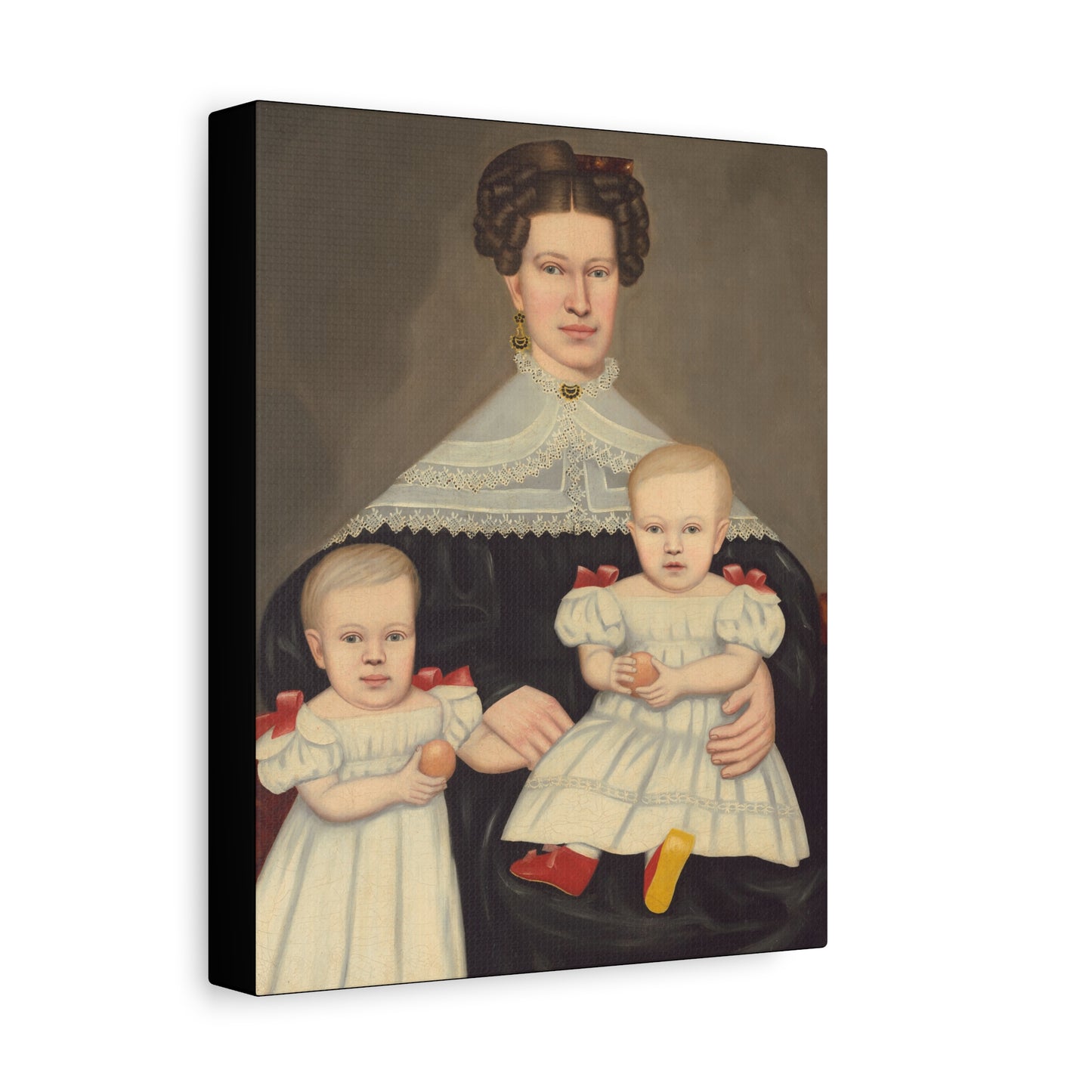 Mrs. Paul Smith Palmer Vintage Family Canvas Art - Classic Portrait of Mother and Twins