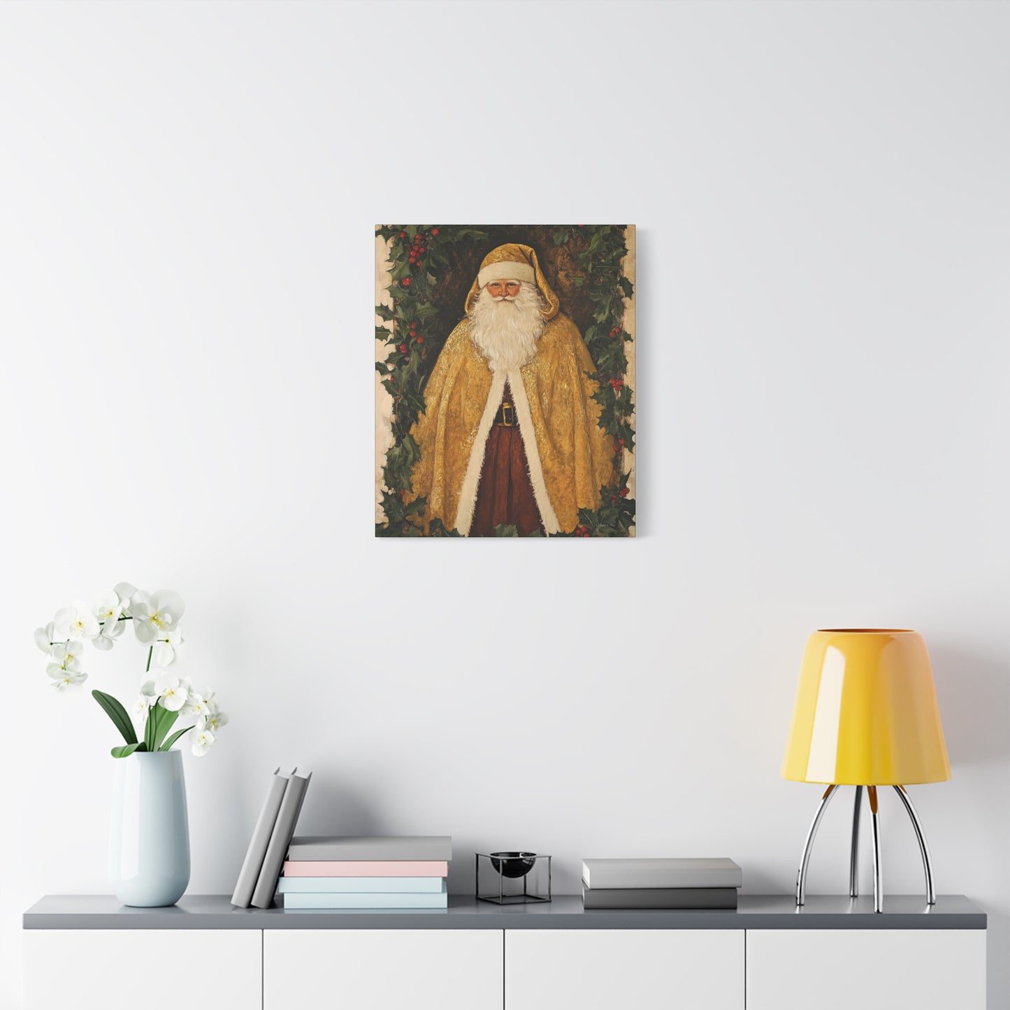 Golden Furry Santa Matte Canvas, Stretched, 1.25"