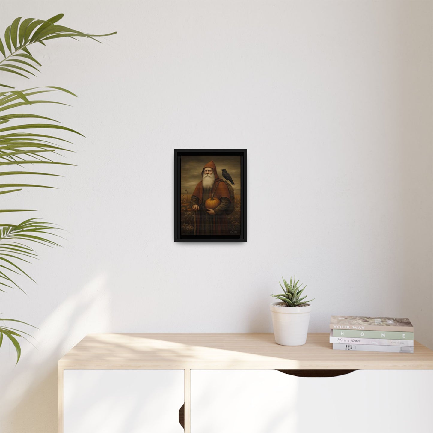 Framed Autumn Canvas Art, Fall Decor for Home, Harvest Wall Art, Thanksgiving Gift, Rustic Nature Painting
