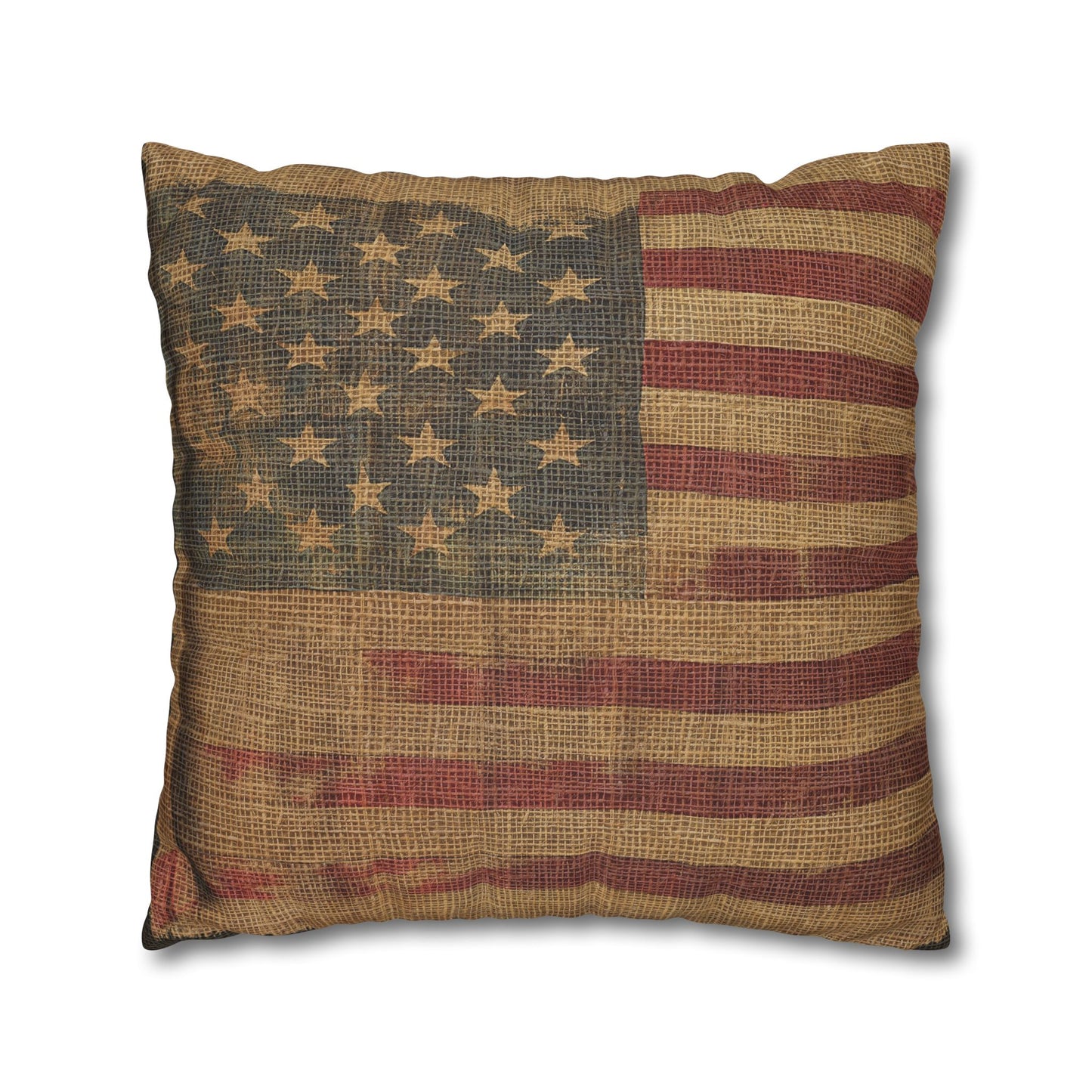 Grungy Flag Square Poly Canvas Pillowcase