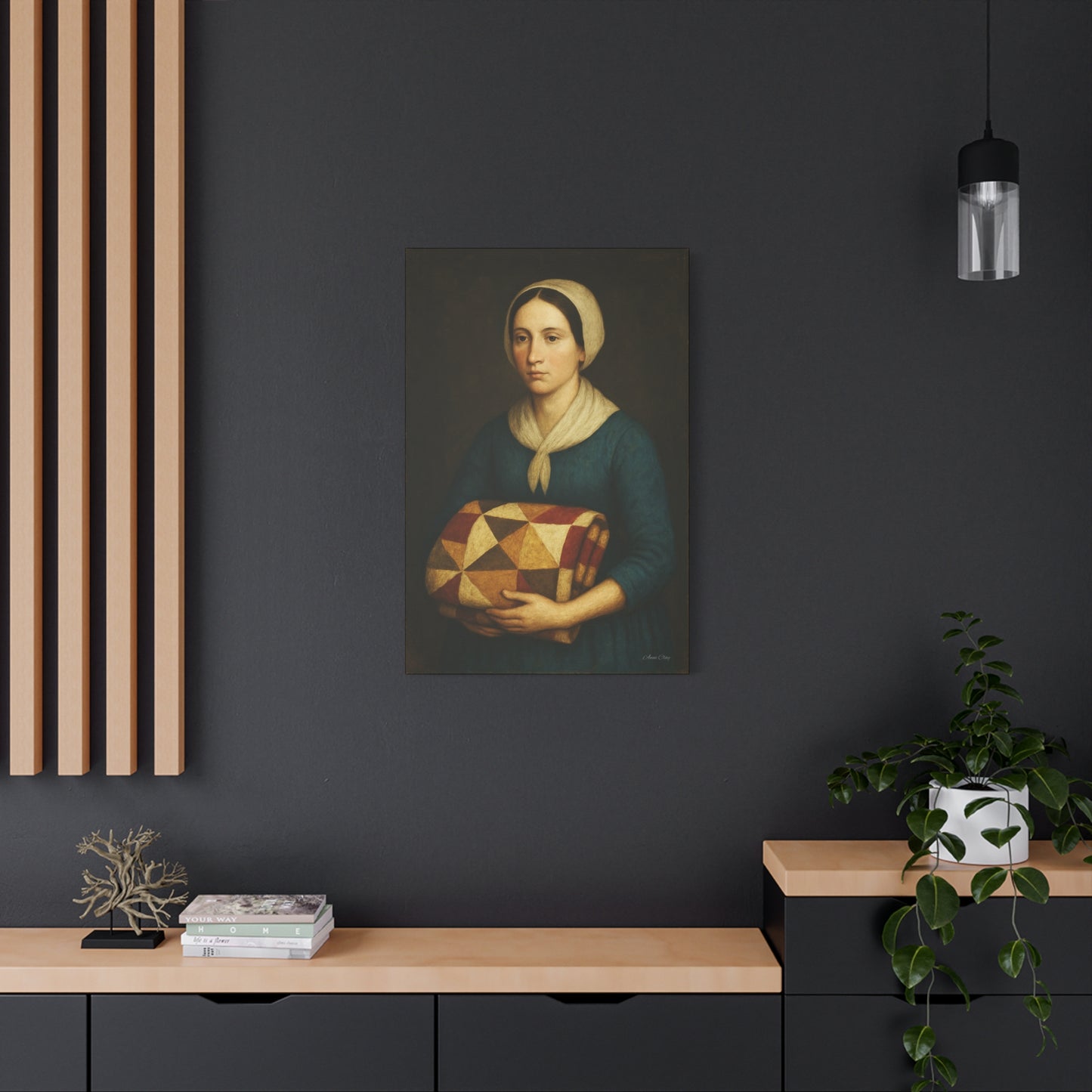 Elegant Stretched Canvas Art, Vintage Woman Portrait, Home Decor, Wall Art, Gift, Cottagecore Style, Art Print