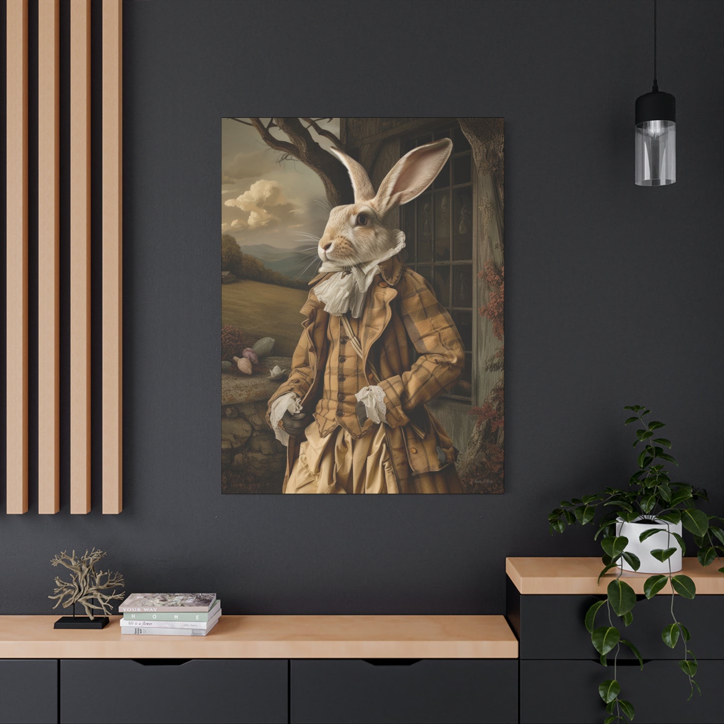 Sir William Rabbit: Whimsical Rabbit Canvas Art - Vintage Style Wall Decor