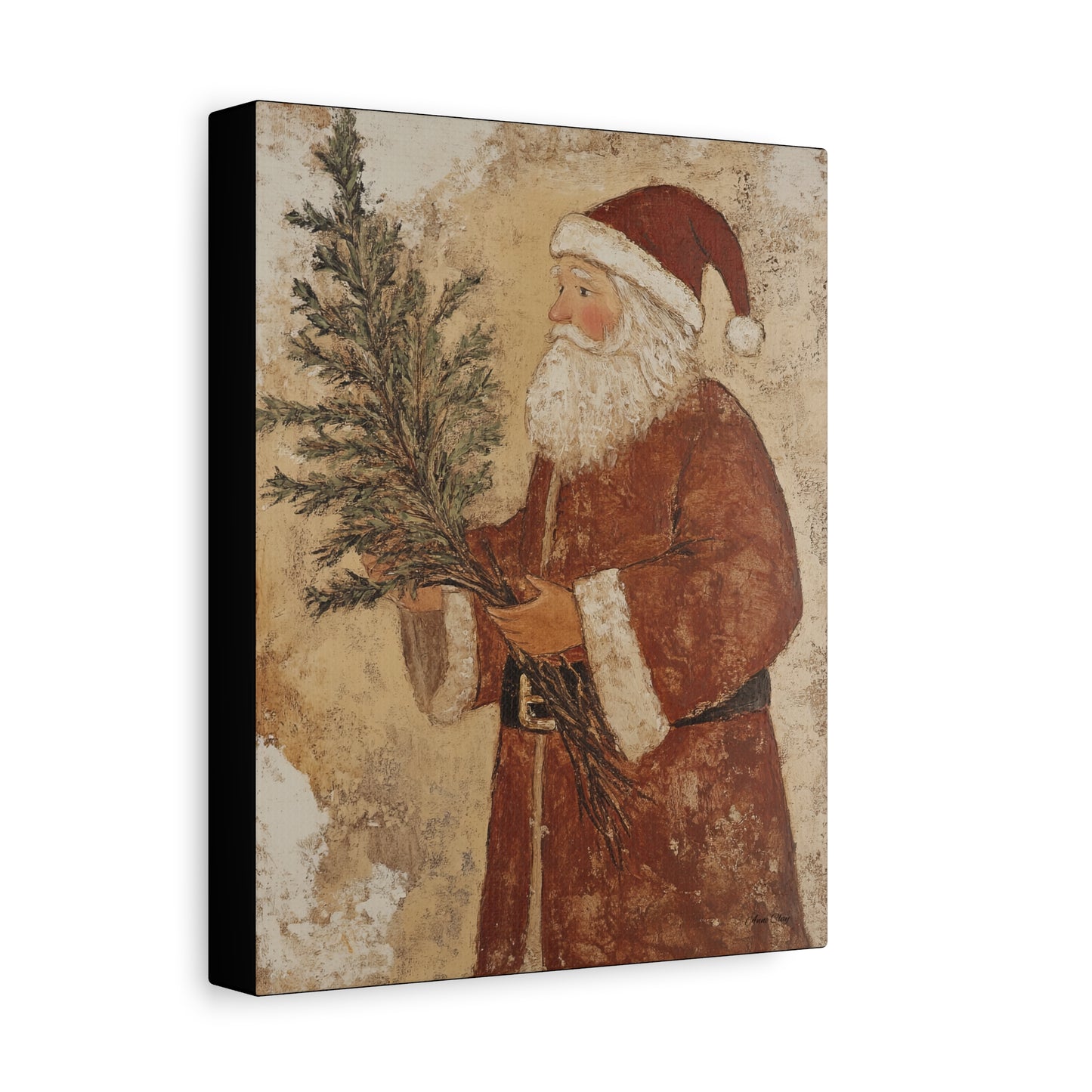 Grunge Classic Santa Matte Canvas, Stretched, 1.25"
