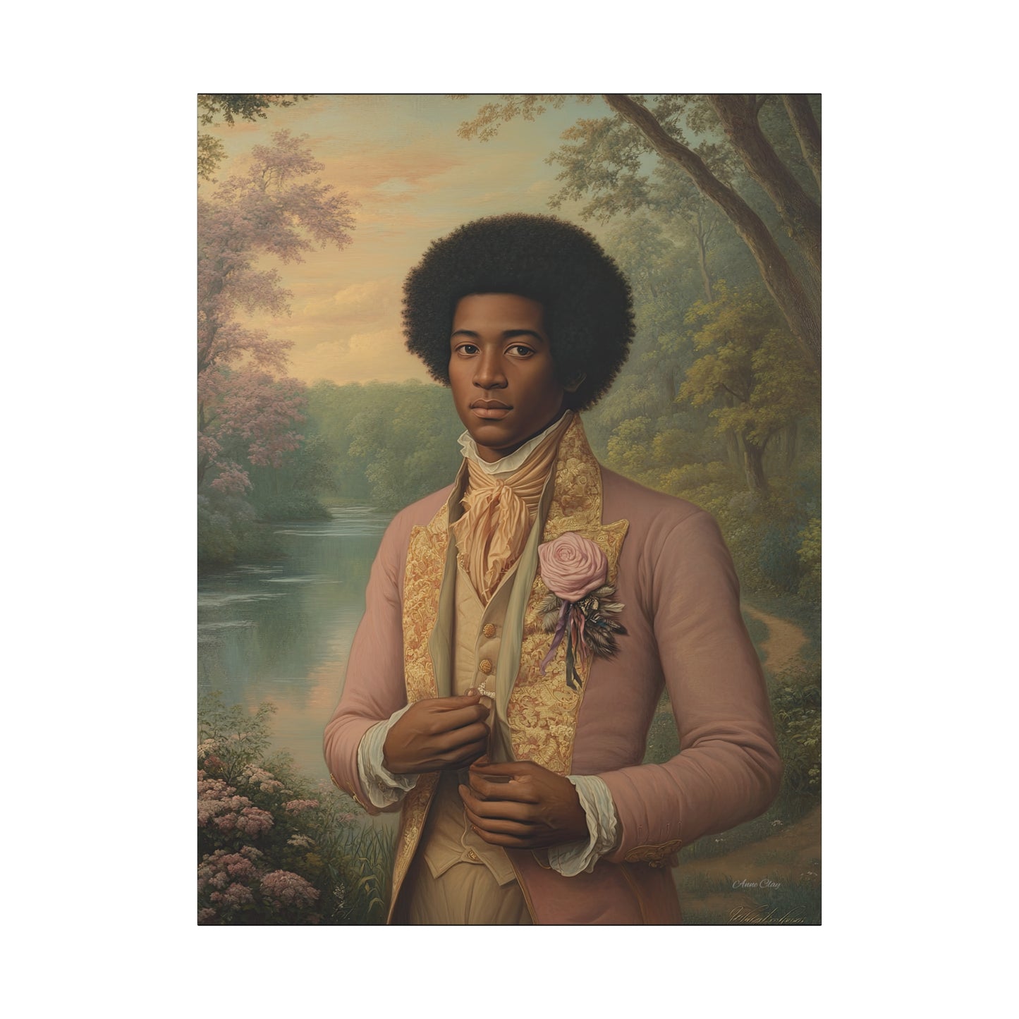 Elegant Portrait Canvas Art, Vintage Wall Decor, Home Aesthetic, Gift for Art Lovers, Framed Canvas, Romantic Home Decor, Historical Artwork